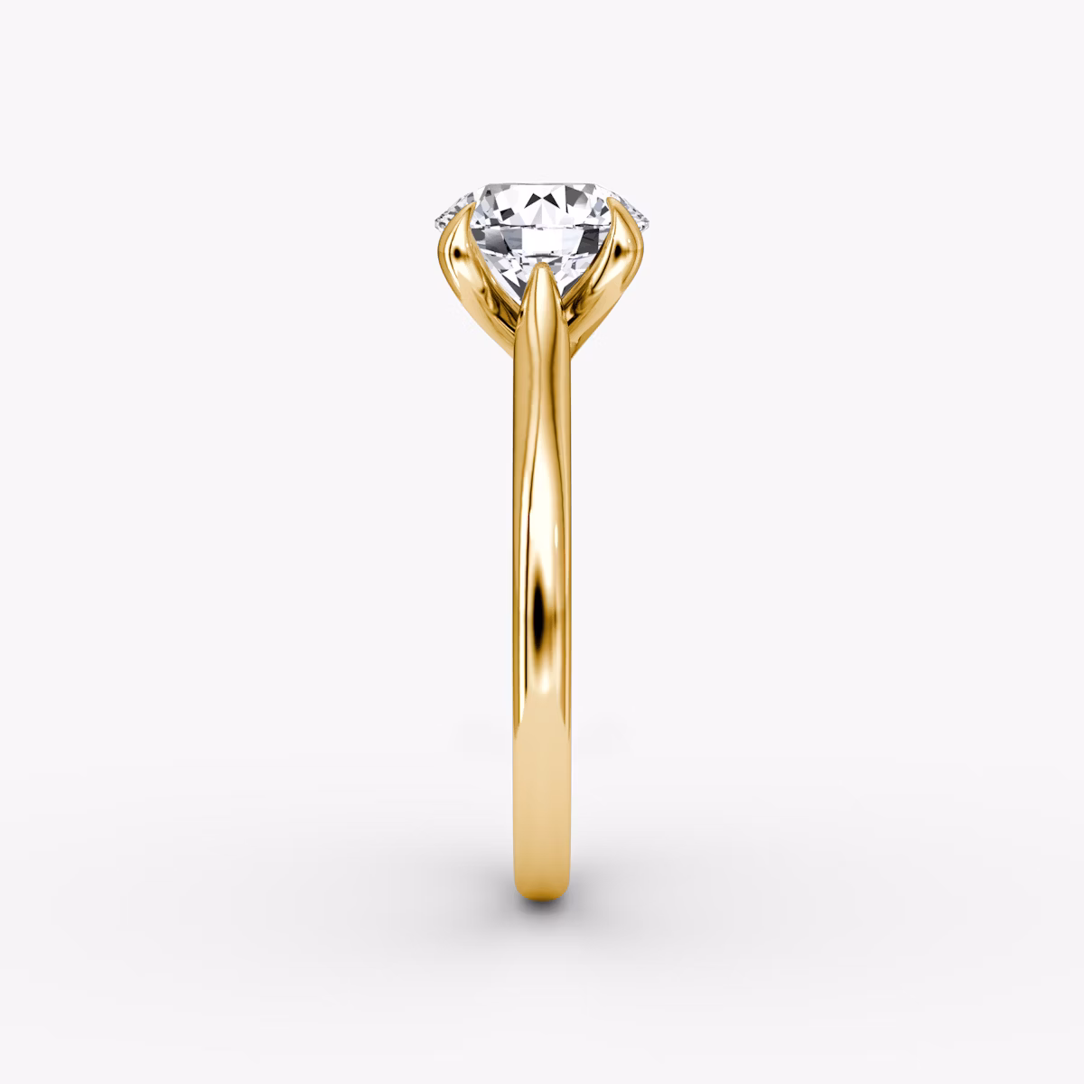 The Trellis Cathedral | Round Brilliant | 18k | Yellow Gold | bandAccent: Plain | caratWeight: 2.0ct | diamondOrientation: vertical