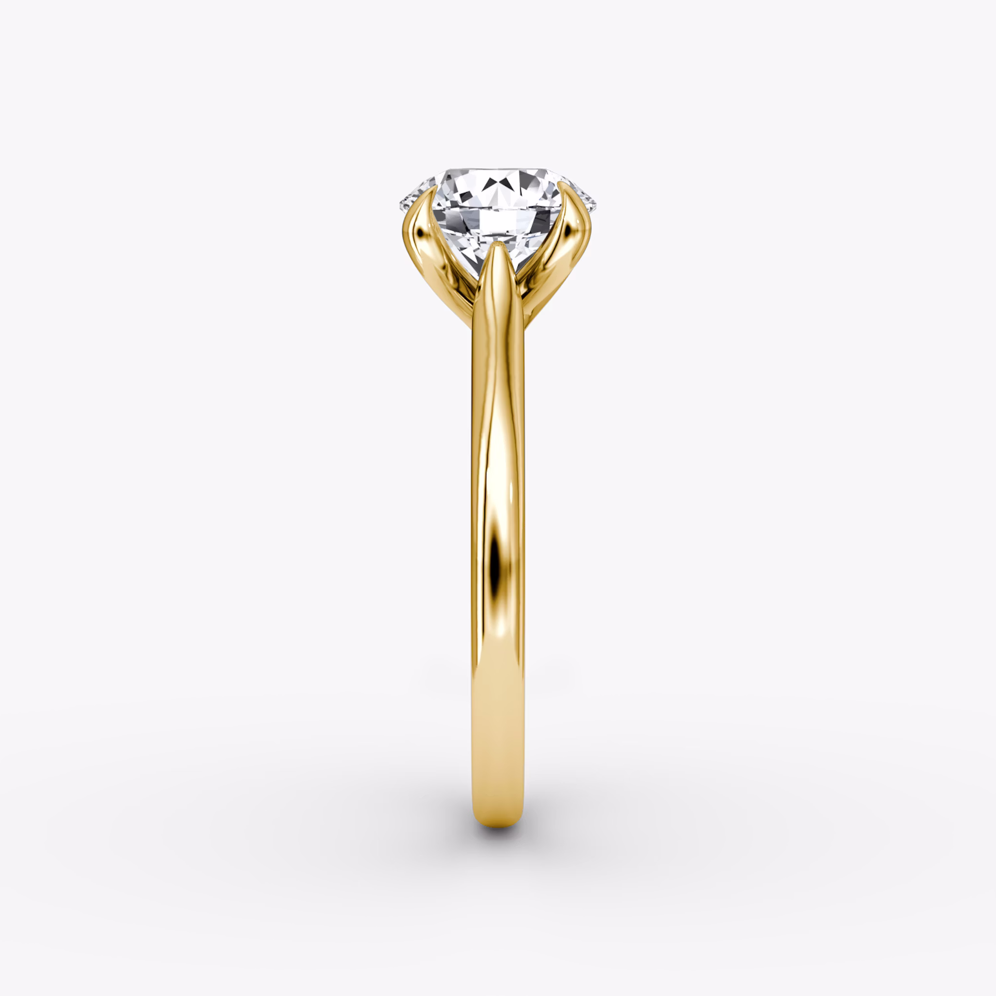 The Trellis Cathedral | Round Brilliant | 18k | Yellow Gold | bandAccent: Plain | caratWeight: 1.0ct | diamondOrientation: vertical