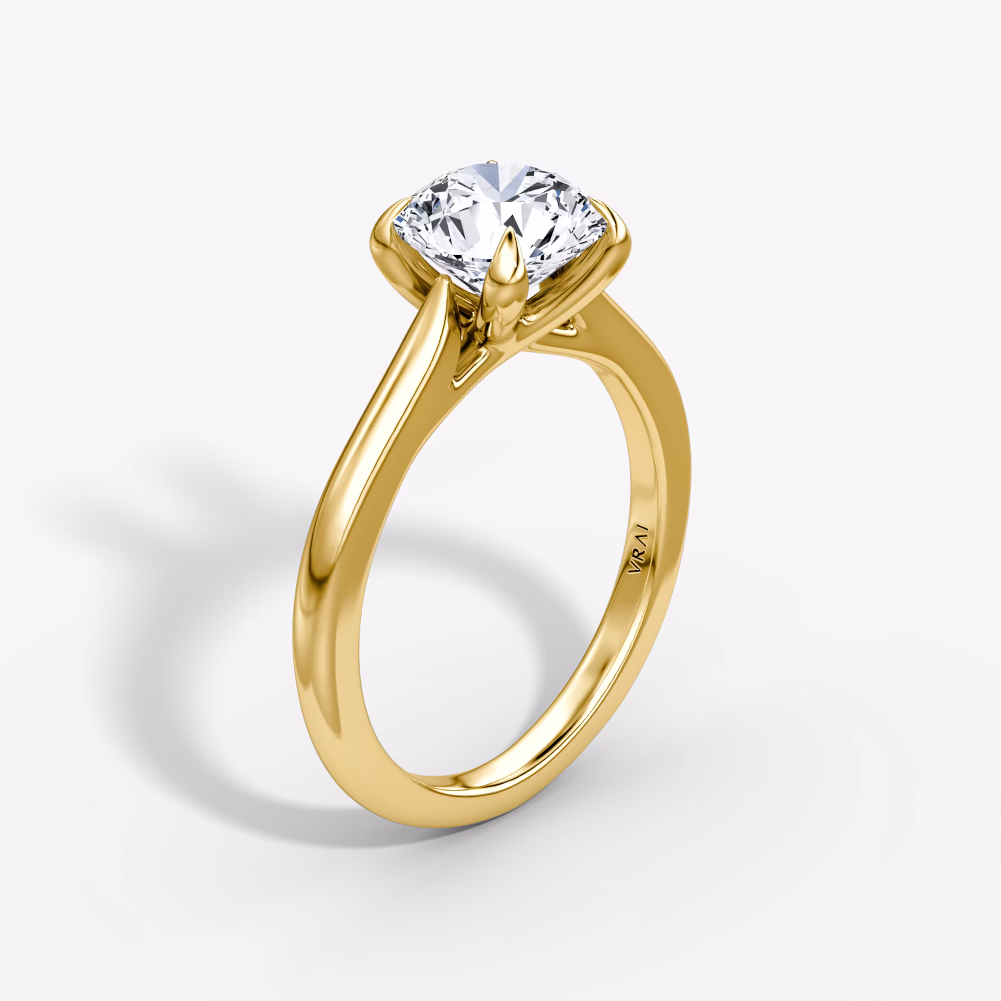 Trellis Cathedral Round Brilliant | Yellow Gold