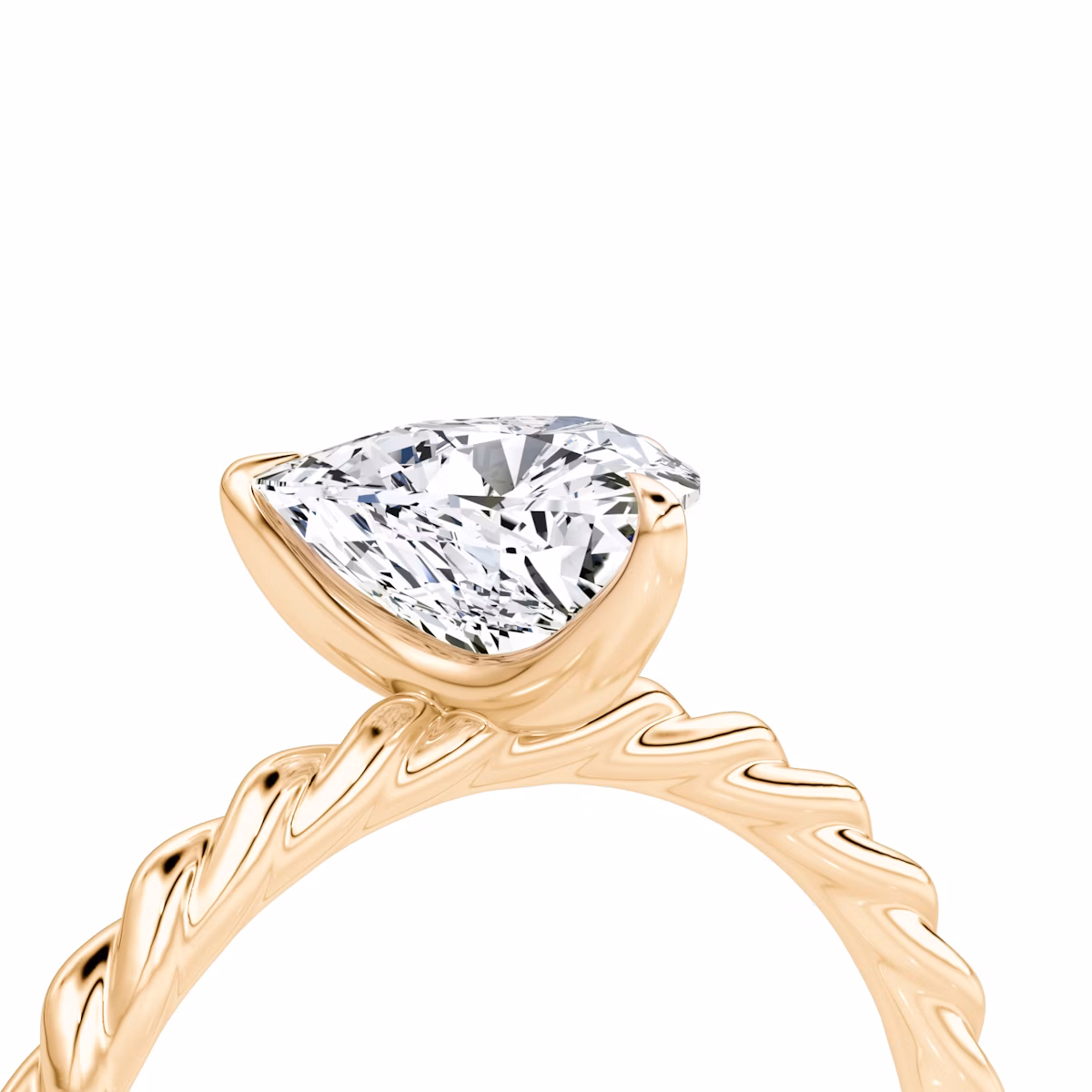 The Classic Rope | Trillion | 14k | Rose Gold | bandAccent: Plain | diamondOrientation: vertical | caratWeight: other