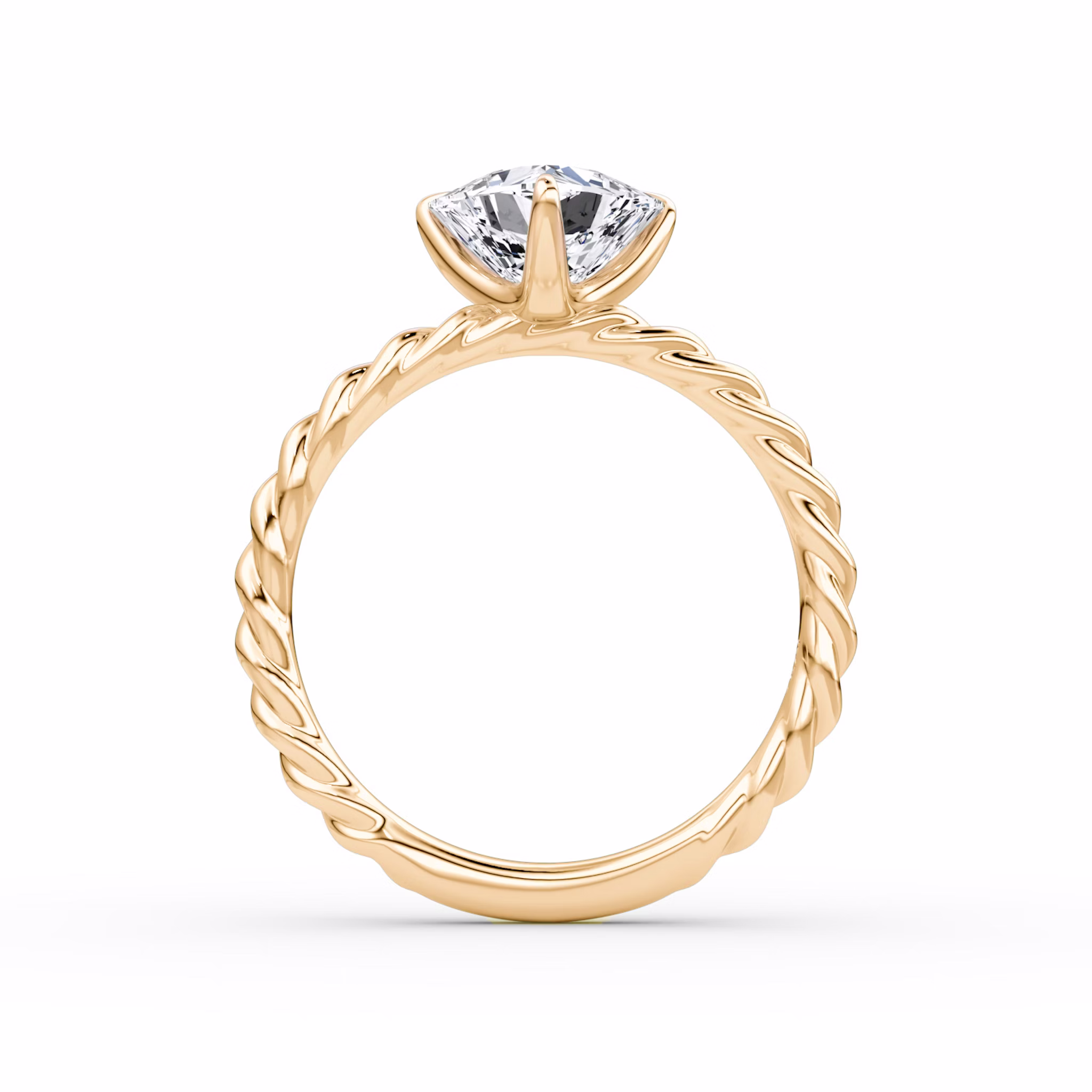 The Classic Rope | Trillion | 14k | Rose Gold | bandAccent: Plain | diamondOrientation: vertical | caratWeight: other