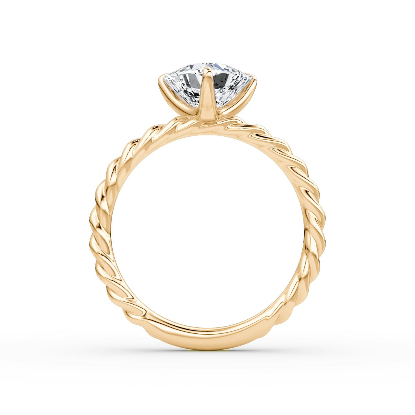 The Classic Rope | Trillion | 14k | Rose Gold | bandAccent: Plain | diamondOrientation: vertical | caratWeight: other