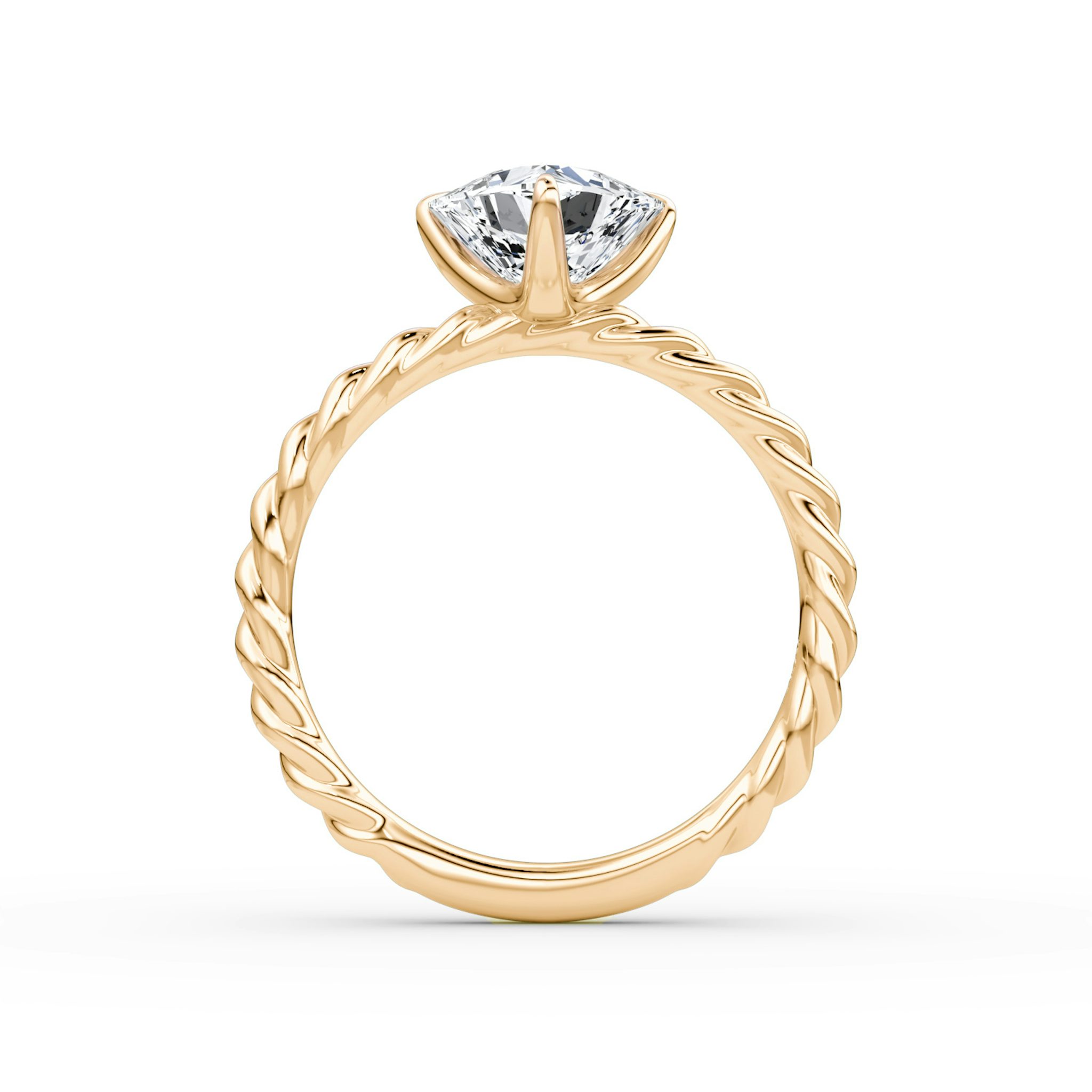 The Classic Rope | Trillion | 14k | Rose Gold | bandAccent: Plain | diamondOrientation: vertical | caratWeight: other