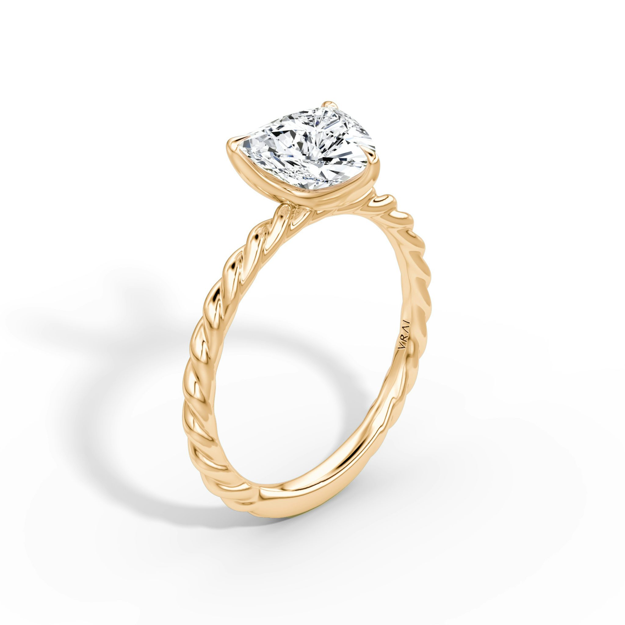 The Classic Rope | Trillion | 14k | Rose Gold | bandAccent: Plain | diamondOrientation: vertical | caratWeight: other