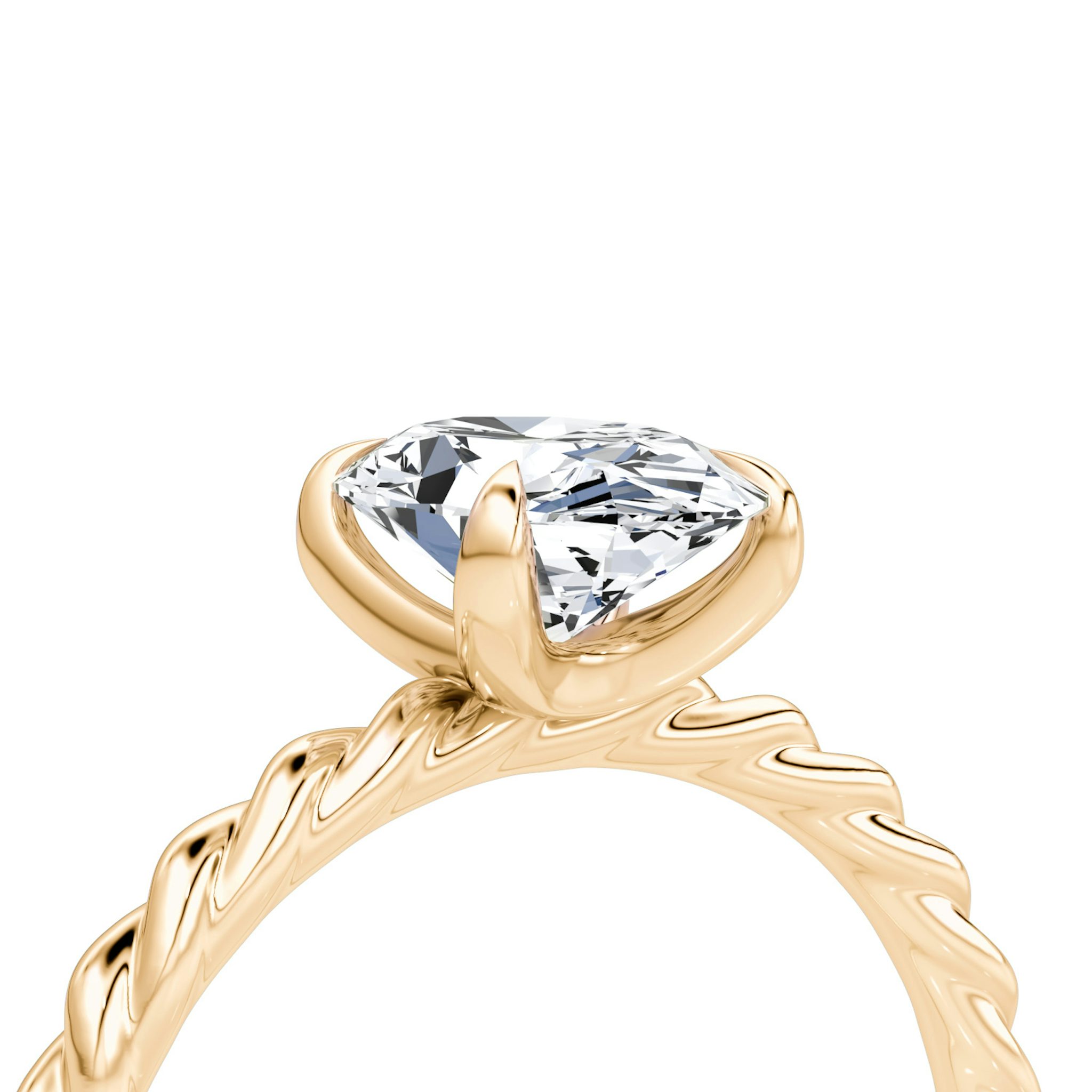 The Classic Rope | Oval | 14k | Rose Gold | bandAccent: Plain | diamondOrientation: vertical | caratWeight: other