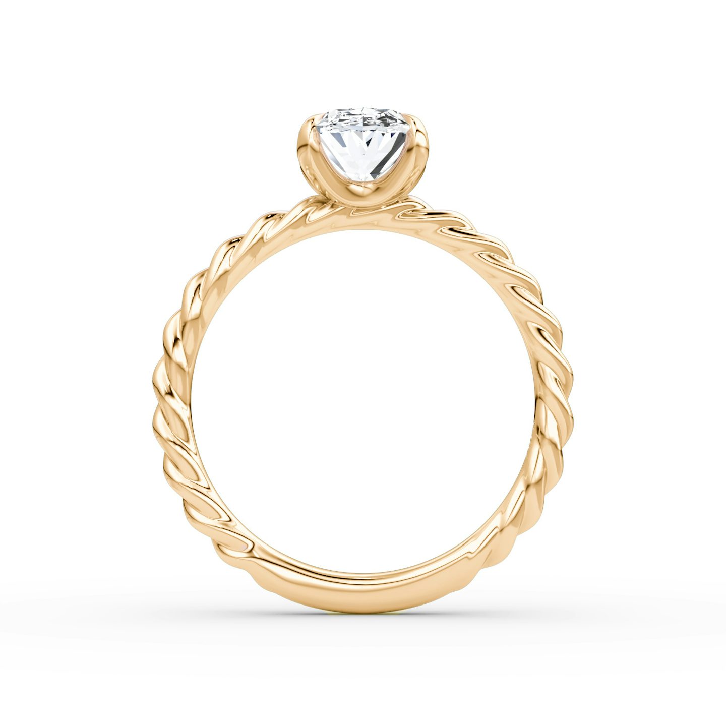 The Classic Rope | Oval | 14k | Rose Gold | bandAccent: Plain | diamondOrientation: vertical | caratWeight: other