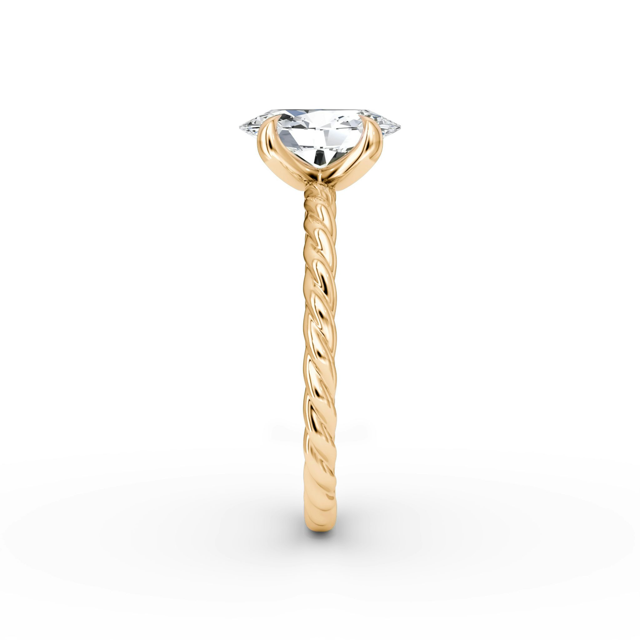 The Classic Rope | Oval | 14k | Rose Gold | bandAccent: Plain | diamondOrientation: vertical | caratWeight: other