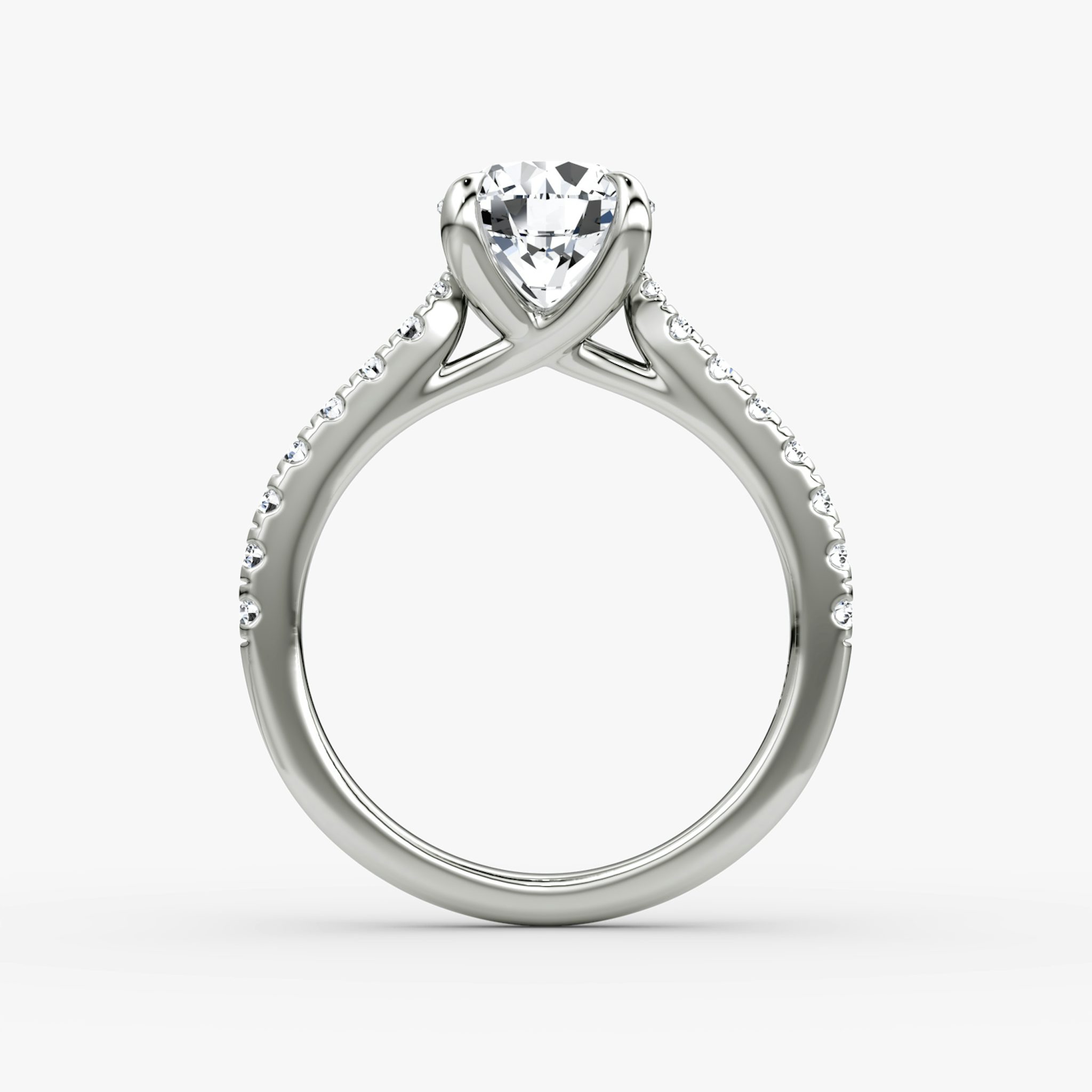 The Trellis Cathedral | Round Brilliant | 18k | White Gold | bandAccent: Pavé | caratWeight: other | diamondOrientation: vertical