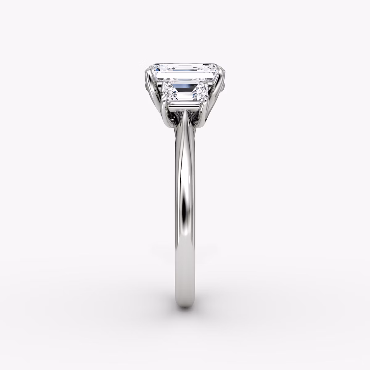 The Trellis Three Stone | Emerald | Platinum | bandAccent: Plain | diamondOrientation: vertical | caratWeight: other