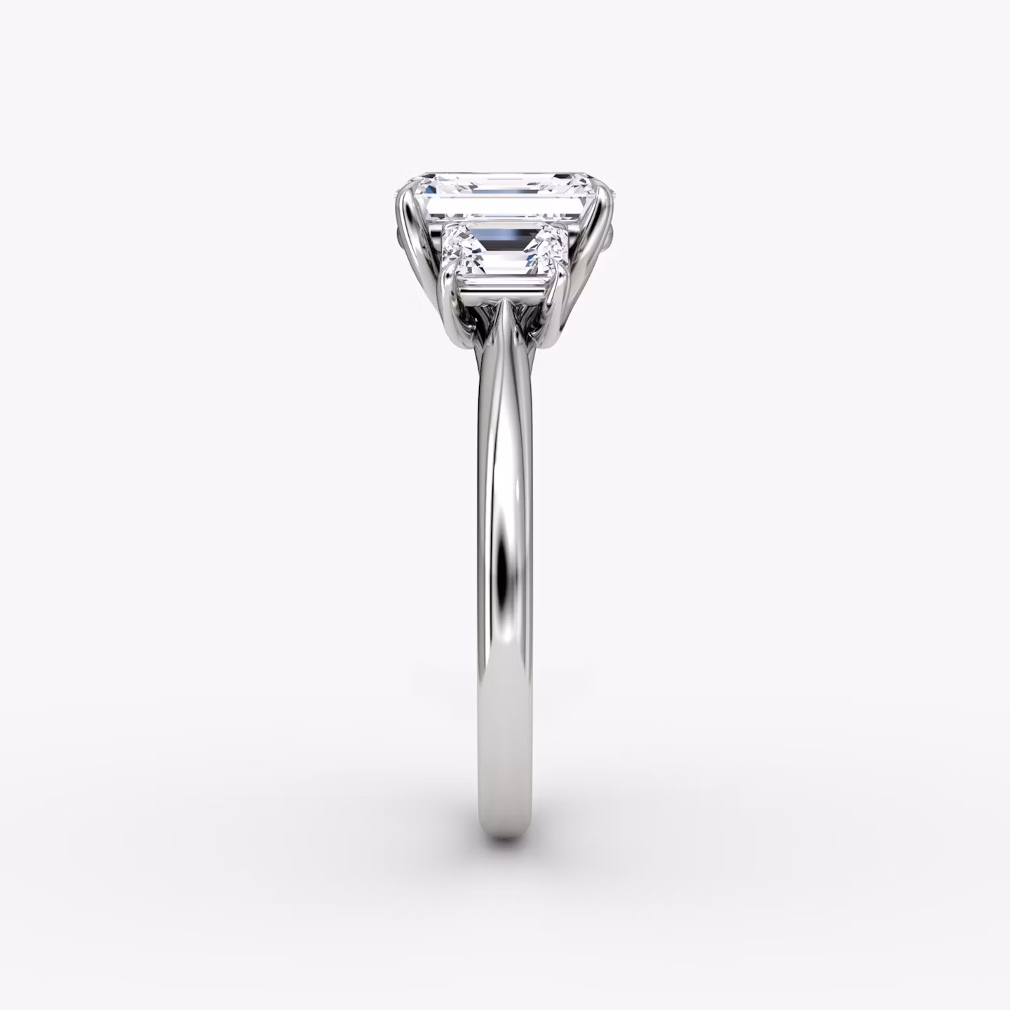 The Trellis Three Stone | Emerald | Platinum | bandAccent: Plain | diamondOrientation: vertical | caratWeight: other