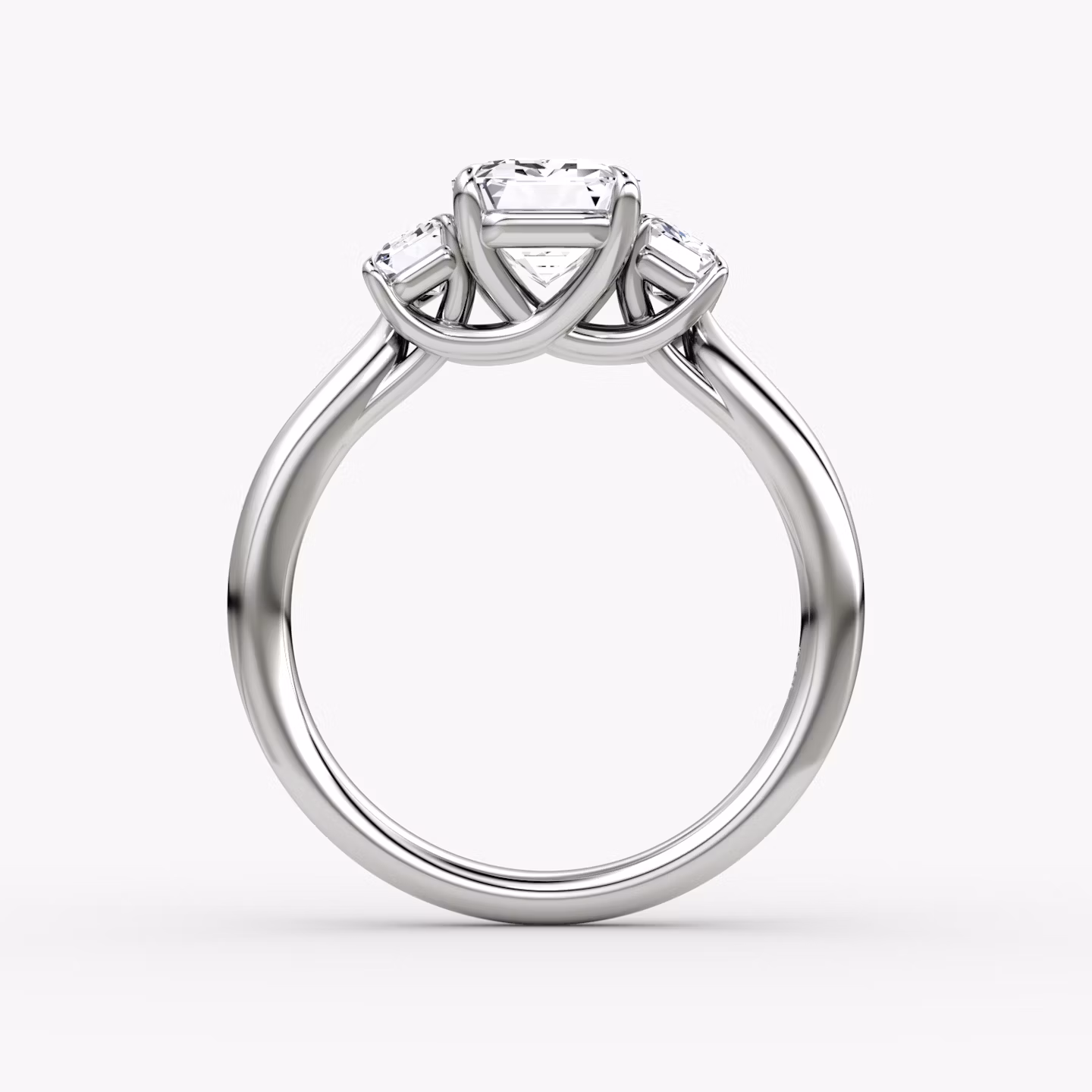 The Trellis Three Stone | Emerald | Platinum | bandAccent: Plain | diamondOrientation: vertical | caratWeight: other