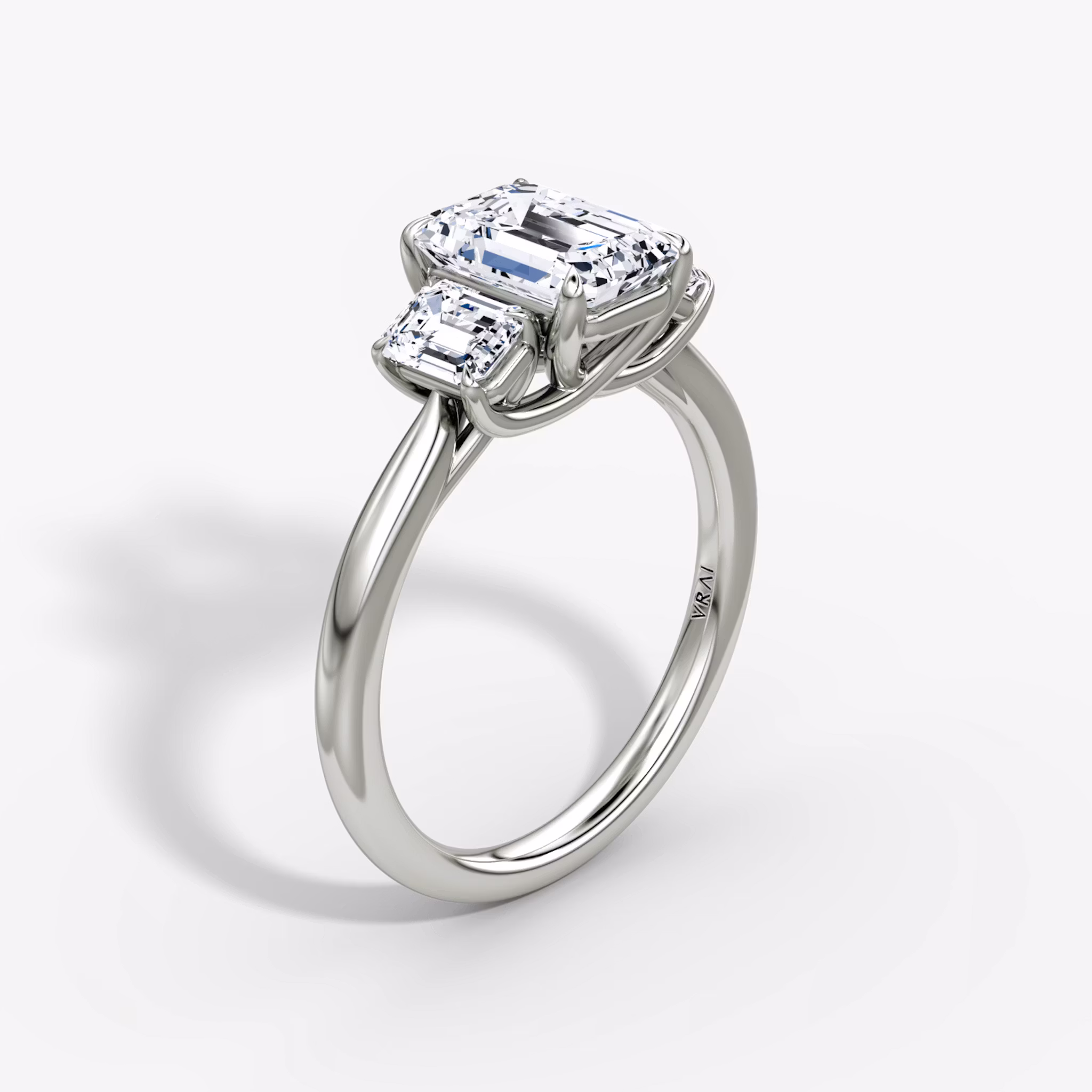 The Trellis Three Stone Emerald | Platinum