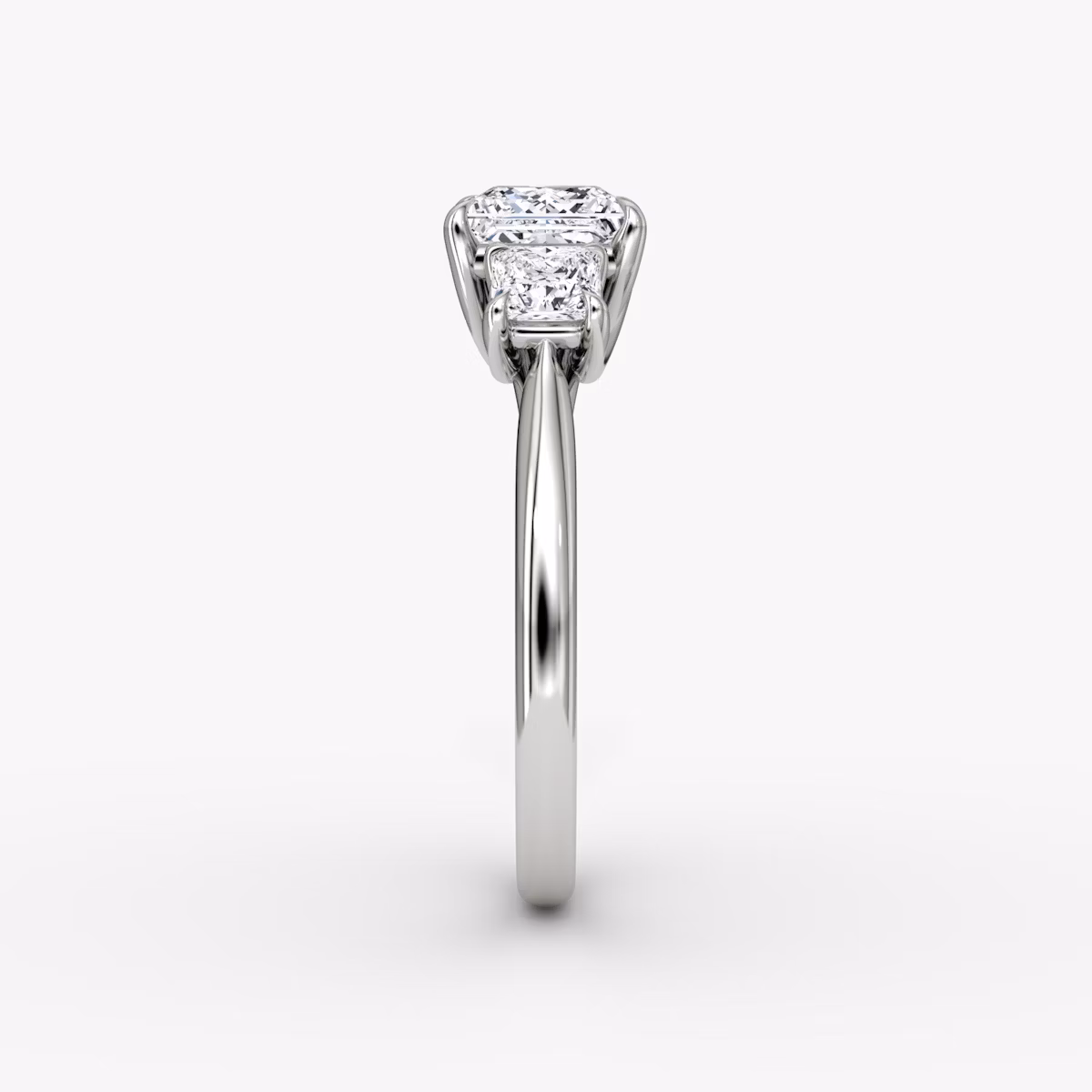 The Trellis Three Stone | Princess | Platinum | bandAccent: Plain | diamondOrientation: vertical | caratWeight: other
