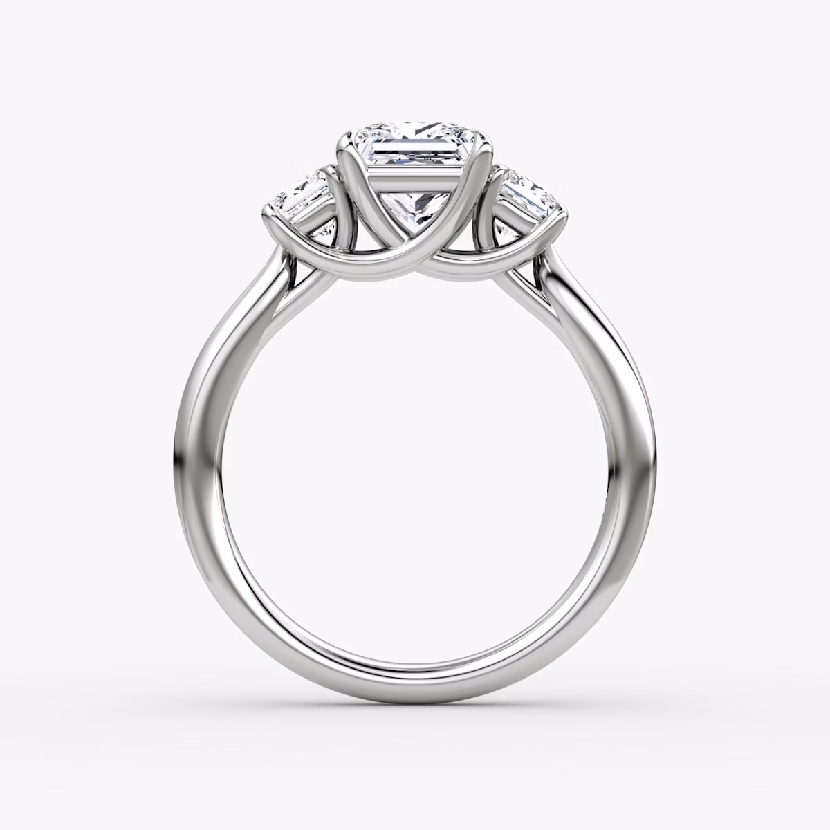 The Trellis Three Stone | Princess | Platinum | bandAccent: Plain | diamondOrientation: vertical | caratWeight: other