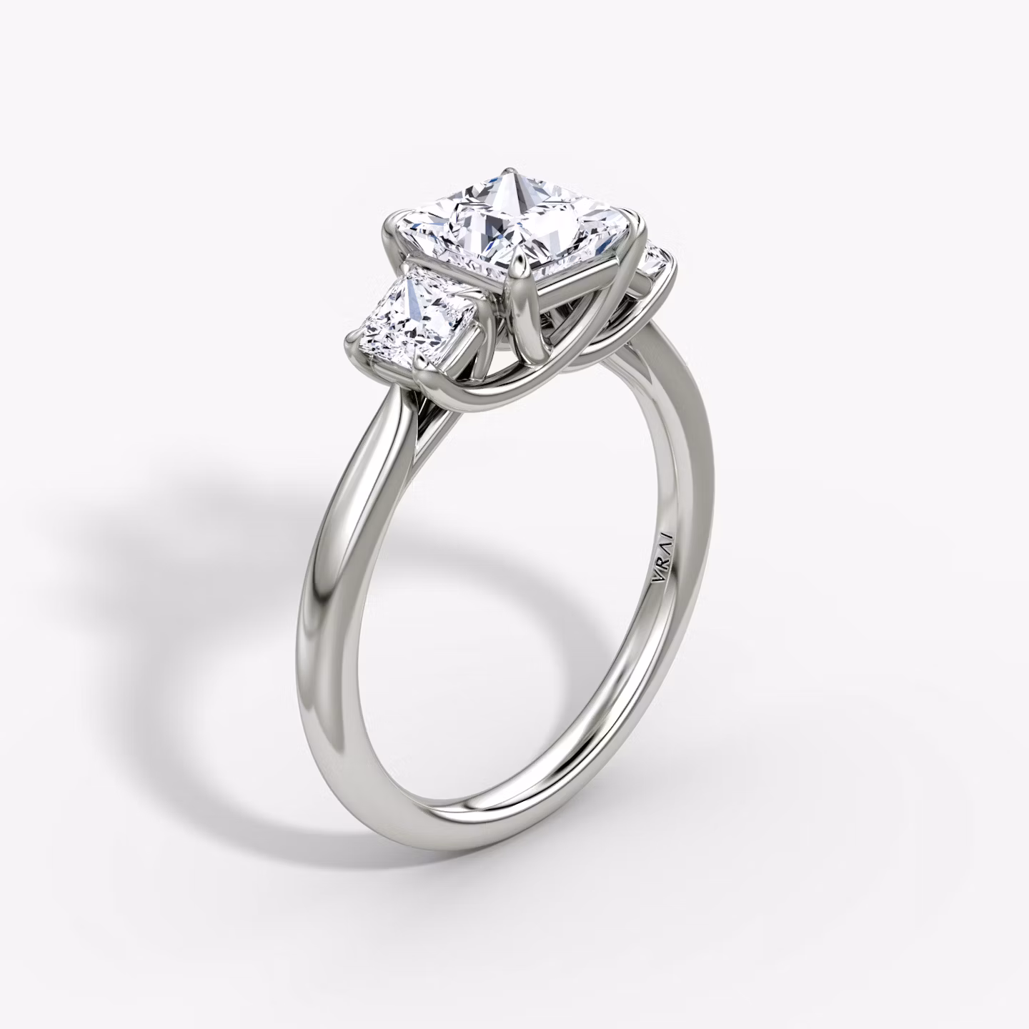 The Trellis Three Stone Princess | Platinum