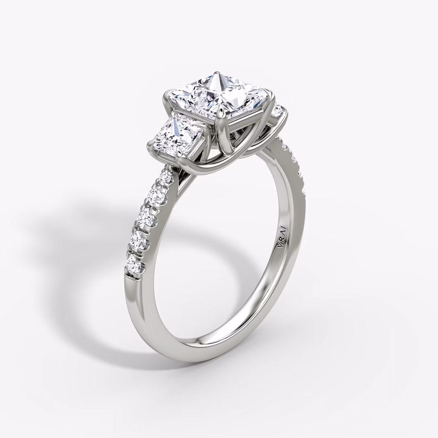 The Trellis Three Stone Princess | Platinum