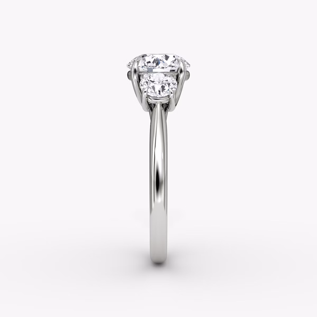 The Trellis Three Stone | Round Brilliant | Platinum | bandAccent: Plain | caratWeight: 1.5ct | diamondOrientation: vertical