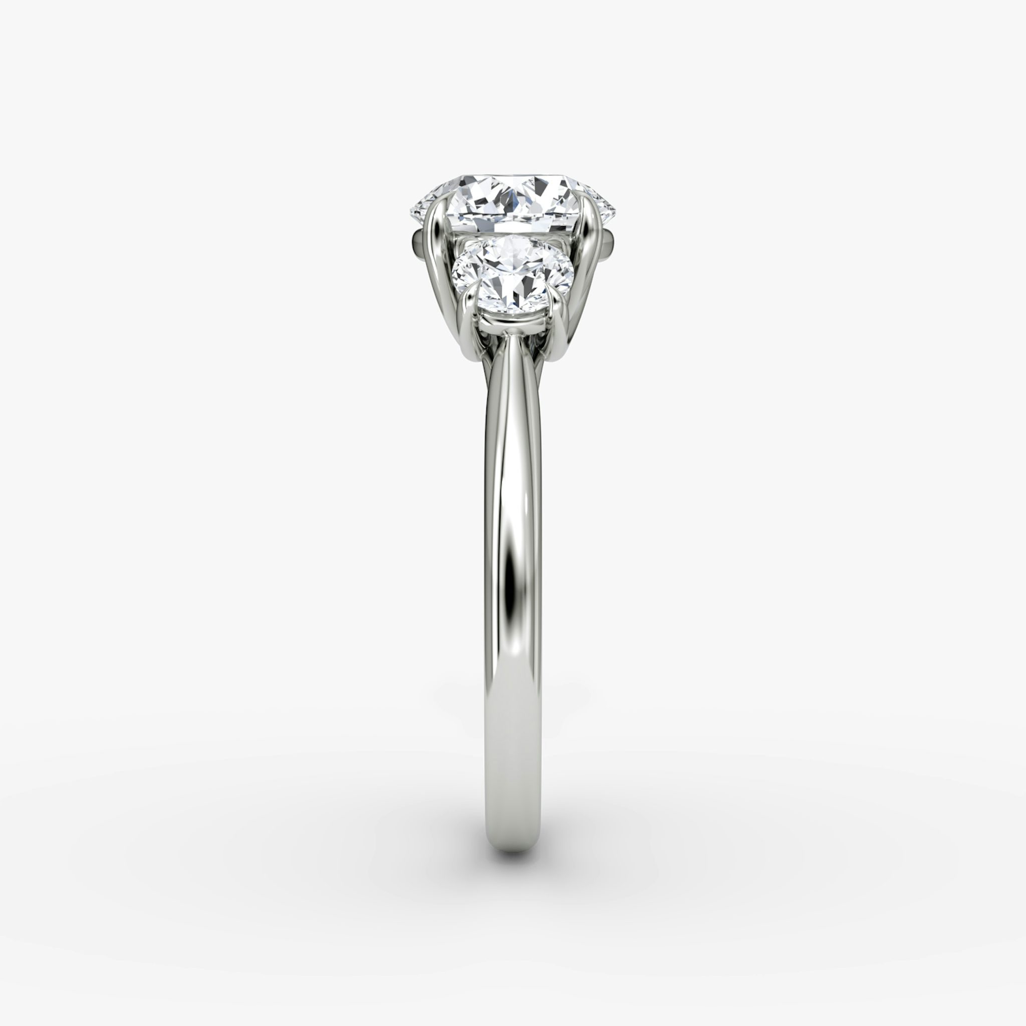 The Trellis Three Stone | Round Brilliant | Platinum | bandAccent: Plain | caratWeight: 1.5ct | diamondOrientation: vertical