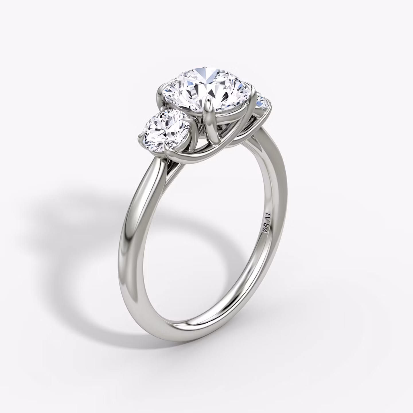 The Trellis Three Stone Round Brilliant | White Gold