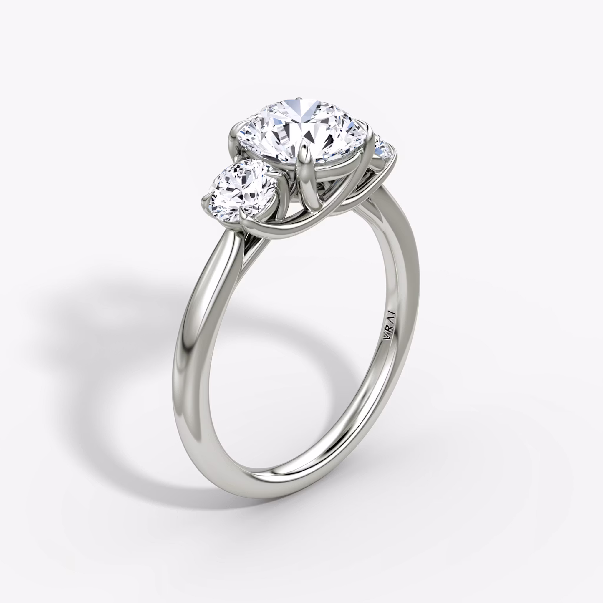 The Trellis Three Stone Round Brilliant | Platinum