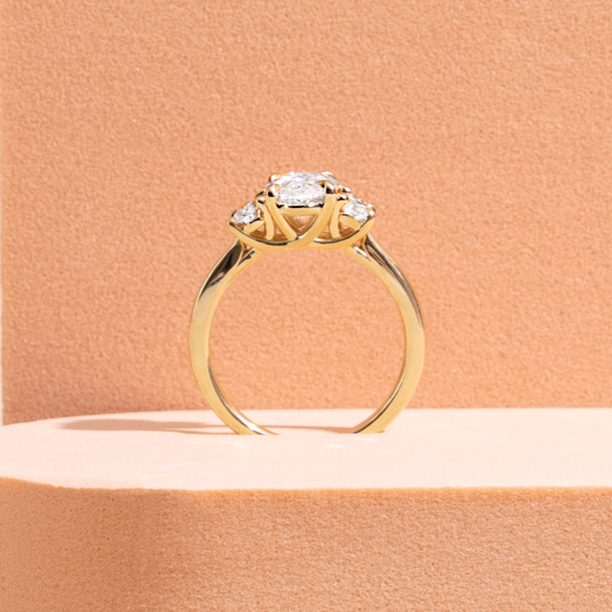 The Trellis Three Stone | Oval | Platinum | bandAccent: Plain | diamondOrientation: vertical | caratWeight: other