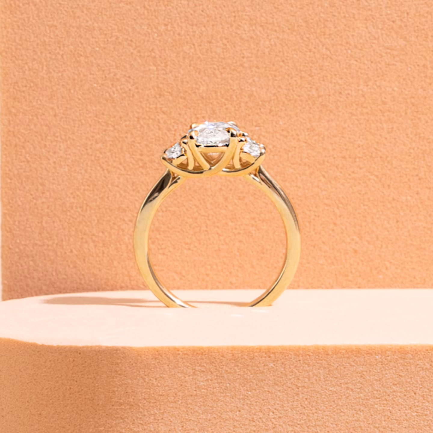 The Trellis Three Stone | Princess | 18k | White Gold | bandAccent: Pavé | diamondOrientation: vertical | caratWeight: other