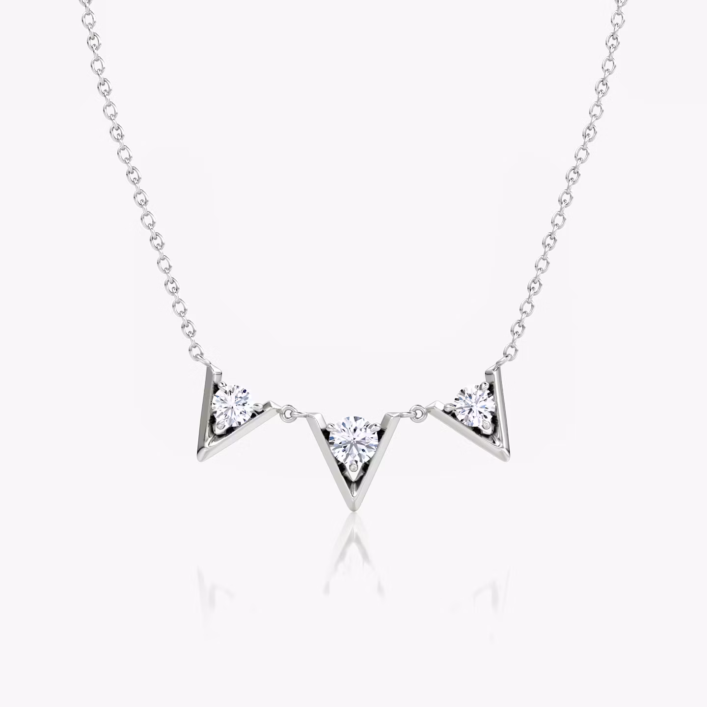 Collar VRAI V Arc Brillante | White Gold