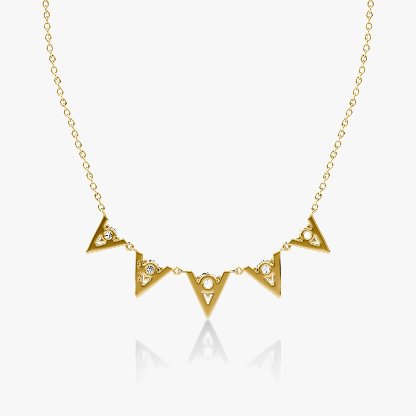 Collar VRAI V Arc | Brillante | 14k | Oro amarillo | diamondCount: 5 | chainLength: 16-18