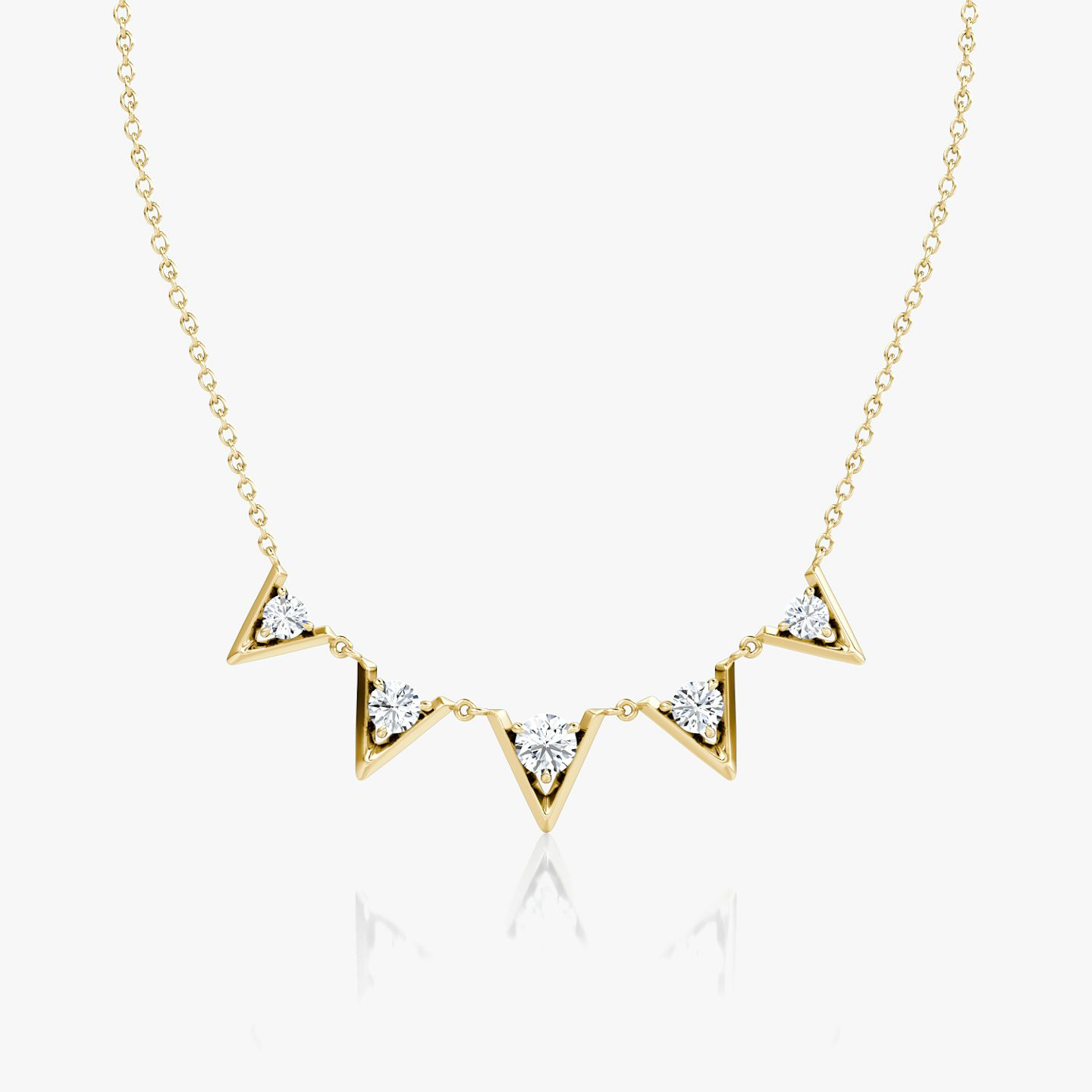 Collar VRAI V Arc | Brillante | 14k | Oro amarillo | diamondCount: 5 | chainLength: 16-18