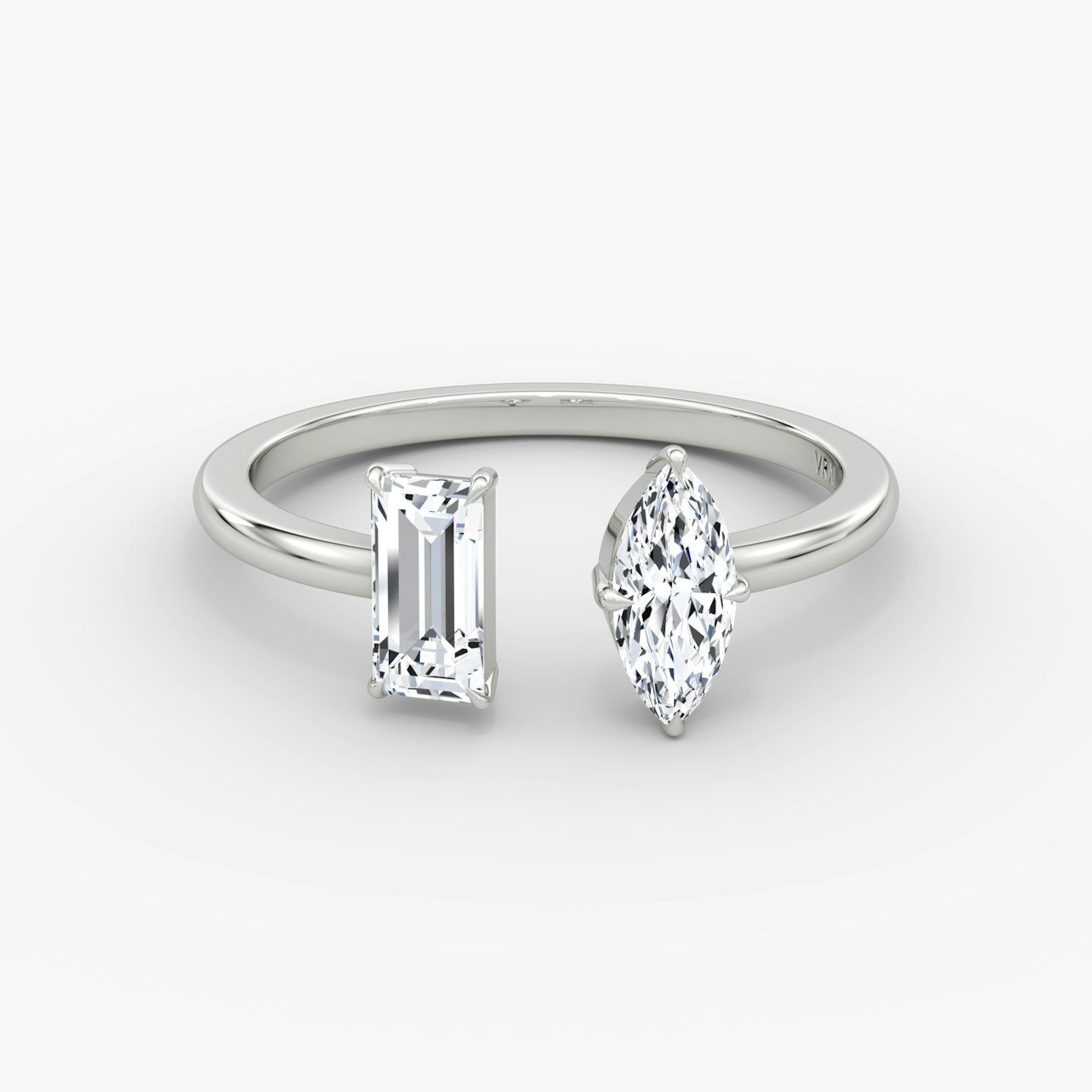 Mixed Cuff Ring | Baguette and Marquise | Sterling Silver