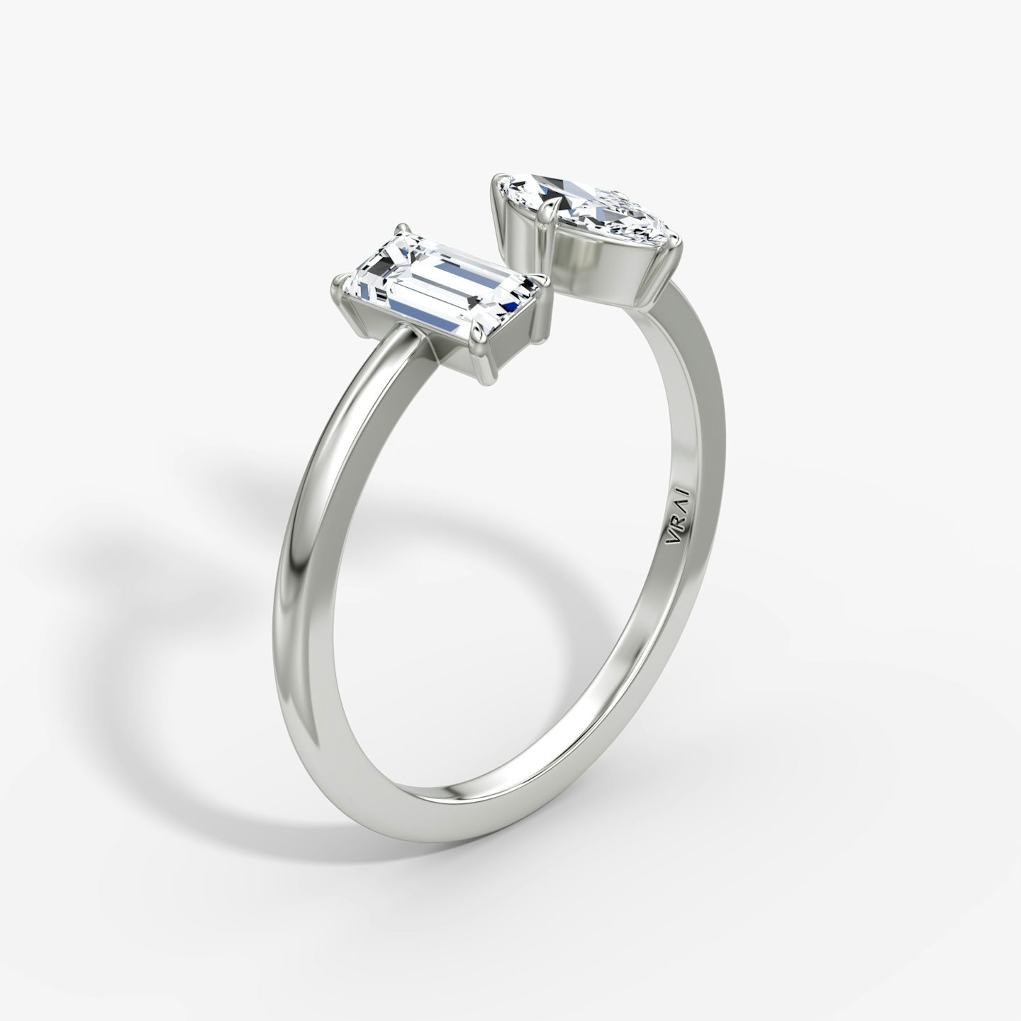 Mixed Cuff Ring | Baguette and Marquise | Sterling Silver