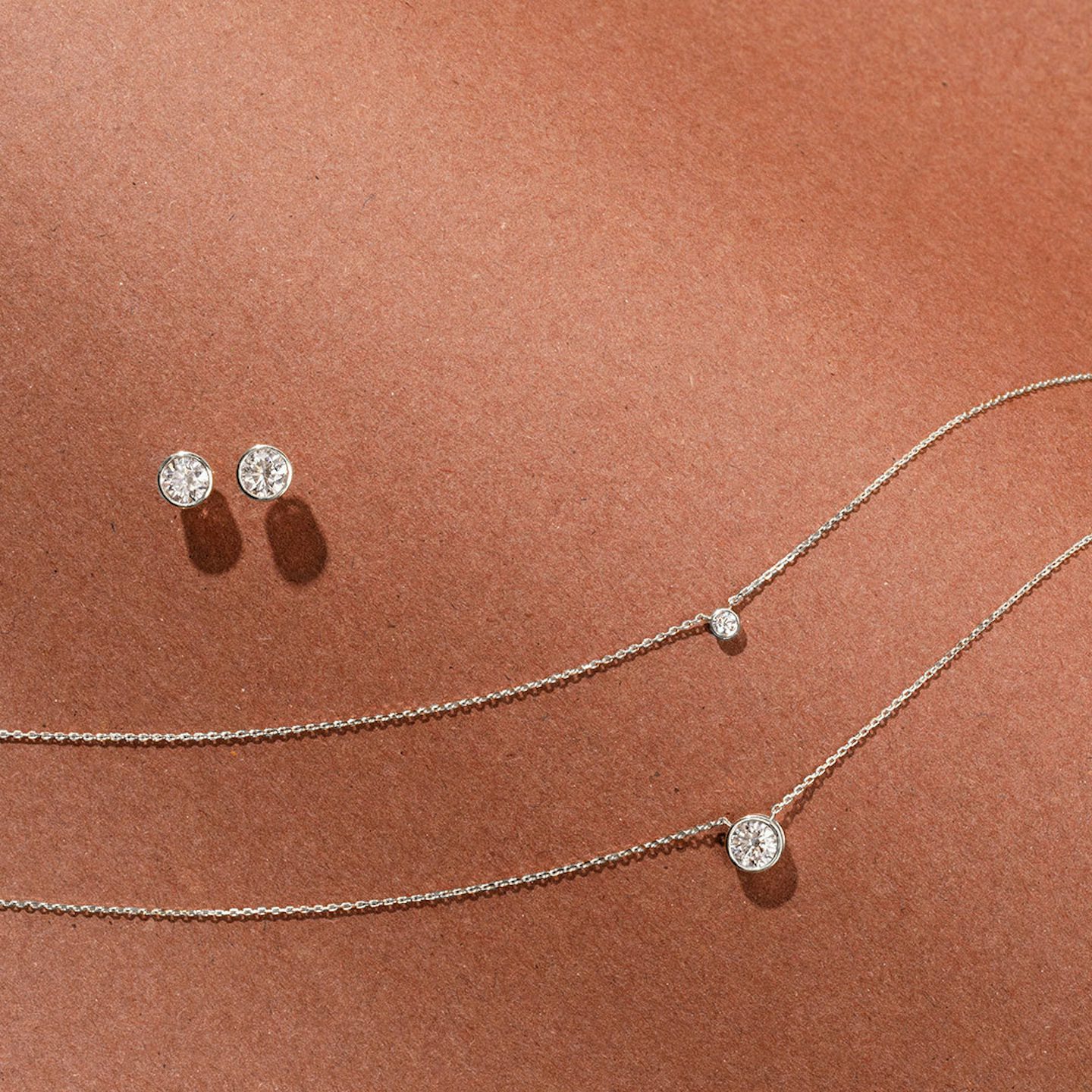 Bezel Solitaire Stud | Round Brilliant | Sterling Silver | caratWeight: 0.25ct