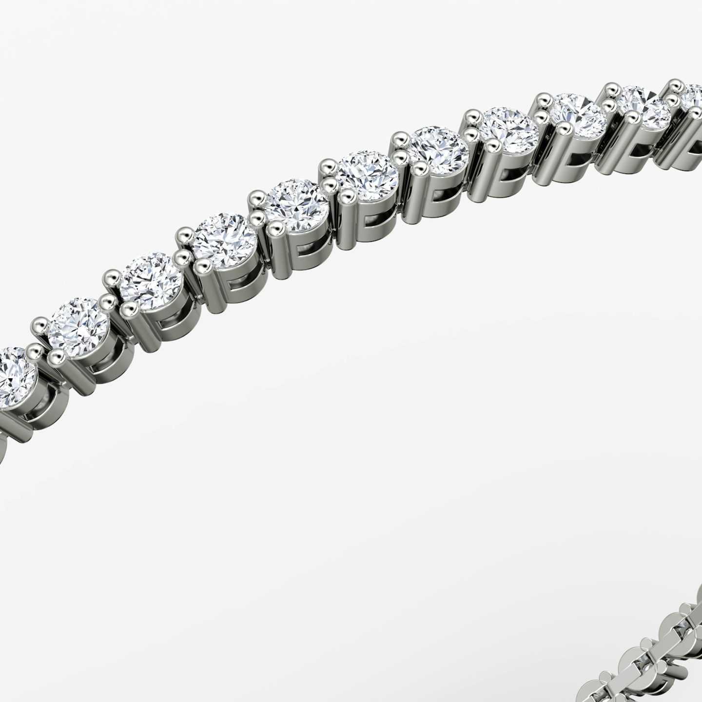 Tennis Bracelet | Round Brilliant | 14k | White Gold | diamondSize: petite | chainLength: 5.5