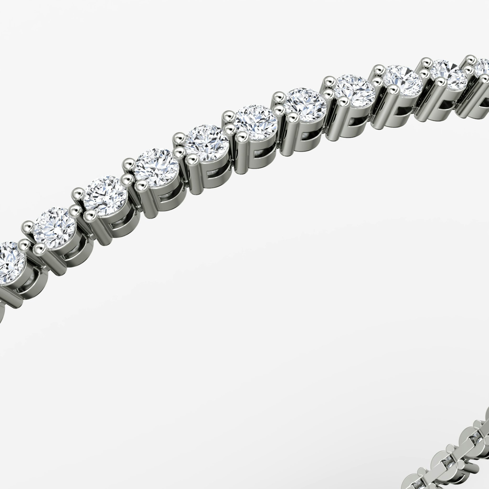 Tennis Bracelet | Round Brilliant | 14k | White Gold | diamondSize: petite | chainLength: 7.5