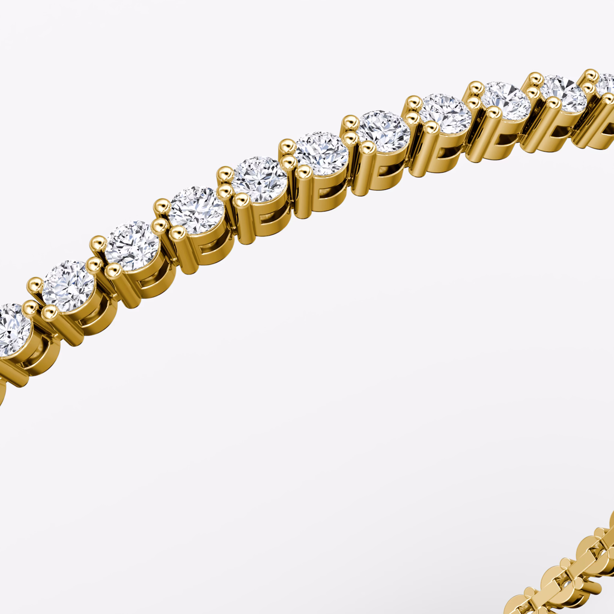 Tennis Bracelet | Round Brilliant | 14k | Yellow Gold | diamondSize: petite | chainLength: 8