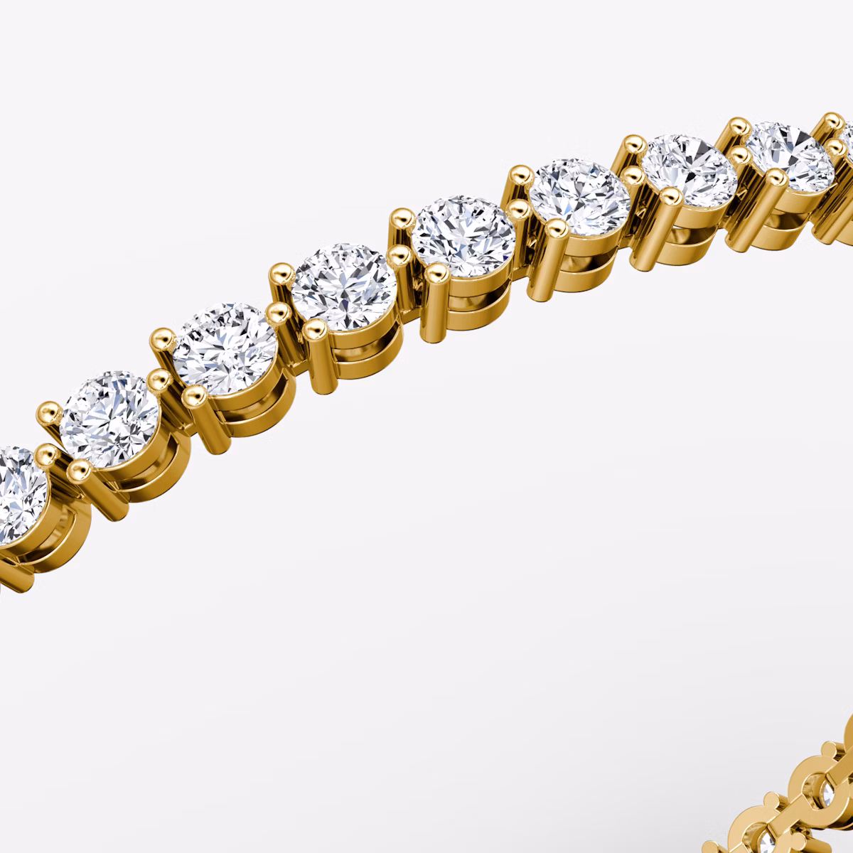 Tennis Bracelet | Round Brilliant | 14k | Yellow Gold | diamondSize: medium | chainLength: 6