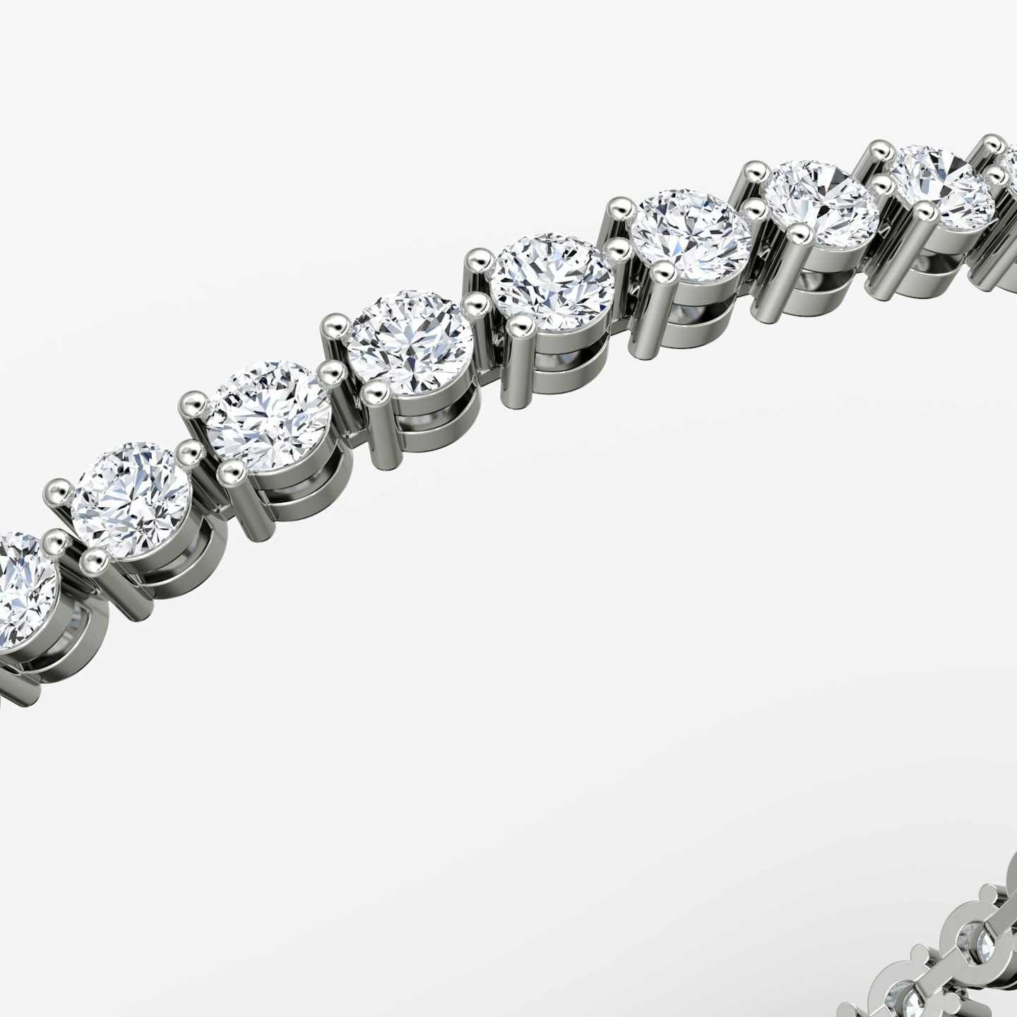 Tennis Bracelet | Round Brilliant | 14k | White Gold | diamondSize: medium | chainLength: 5.5