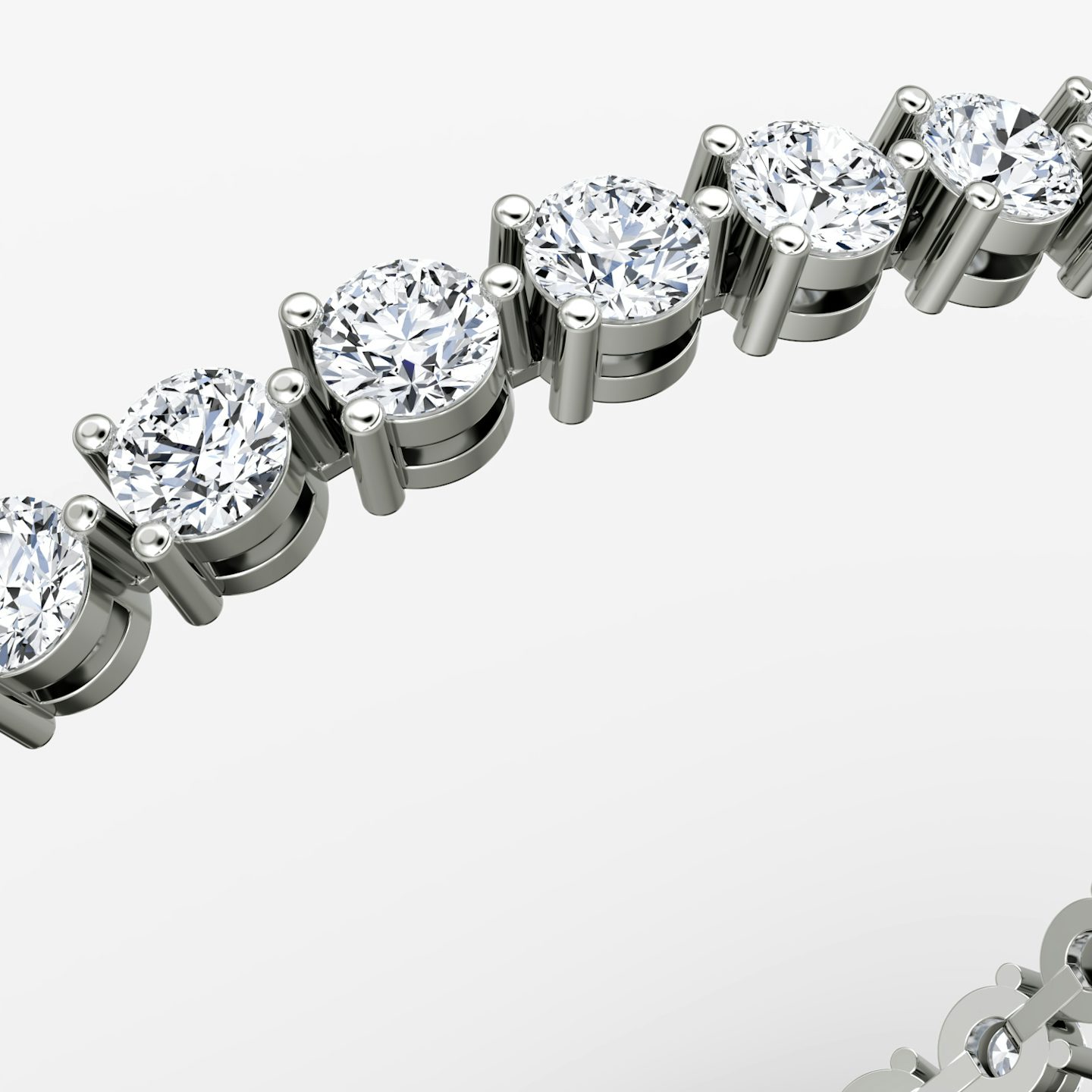 Tennis Bracelet | Round Brilliant | 14k | White Gold | diamondSize: large | chainLength: 6