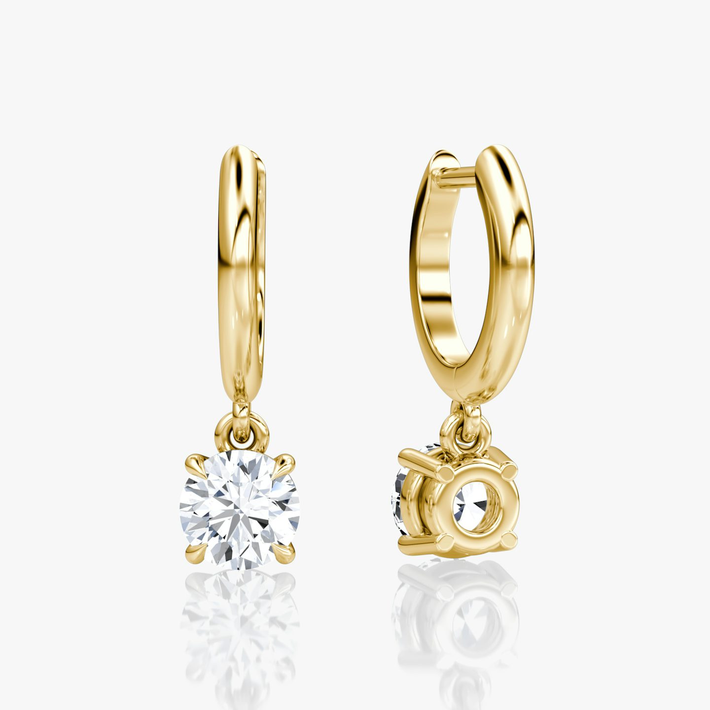 Pendiente de Aro Solitario Huggie | Brillante | 14k | Oro amarillo | hoopAccent: Simple | caratWeight: 0.50ct