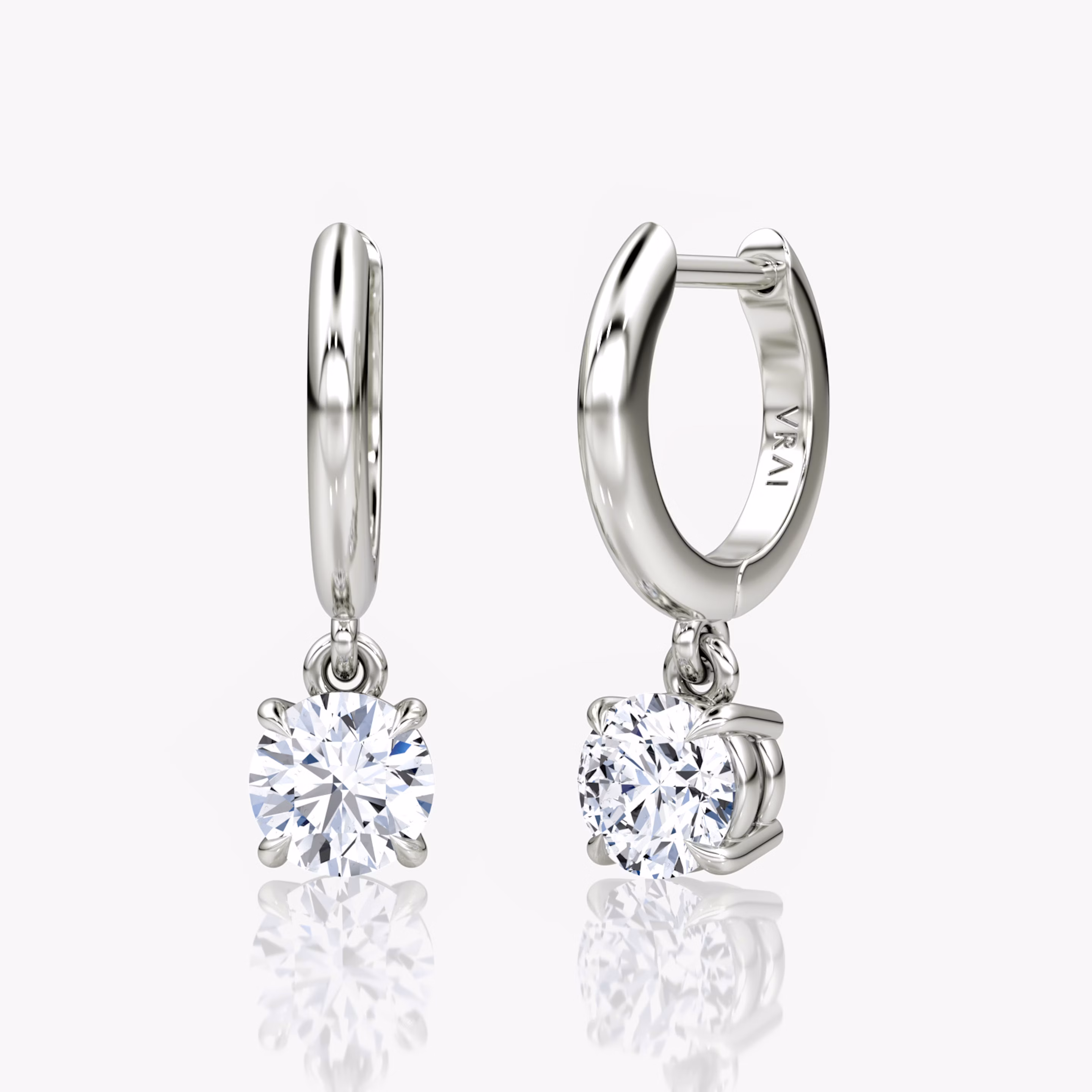 Solitaire Drop Huggie Hoop