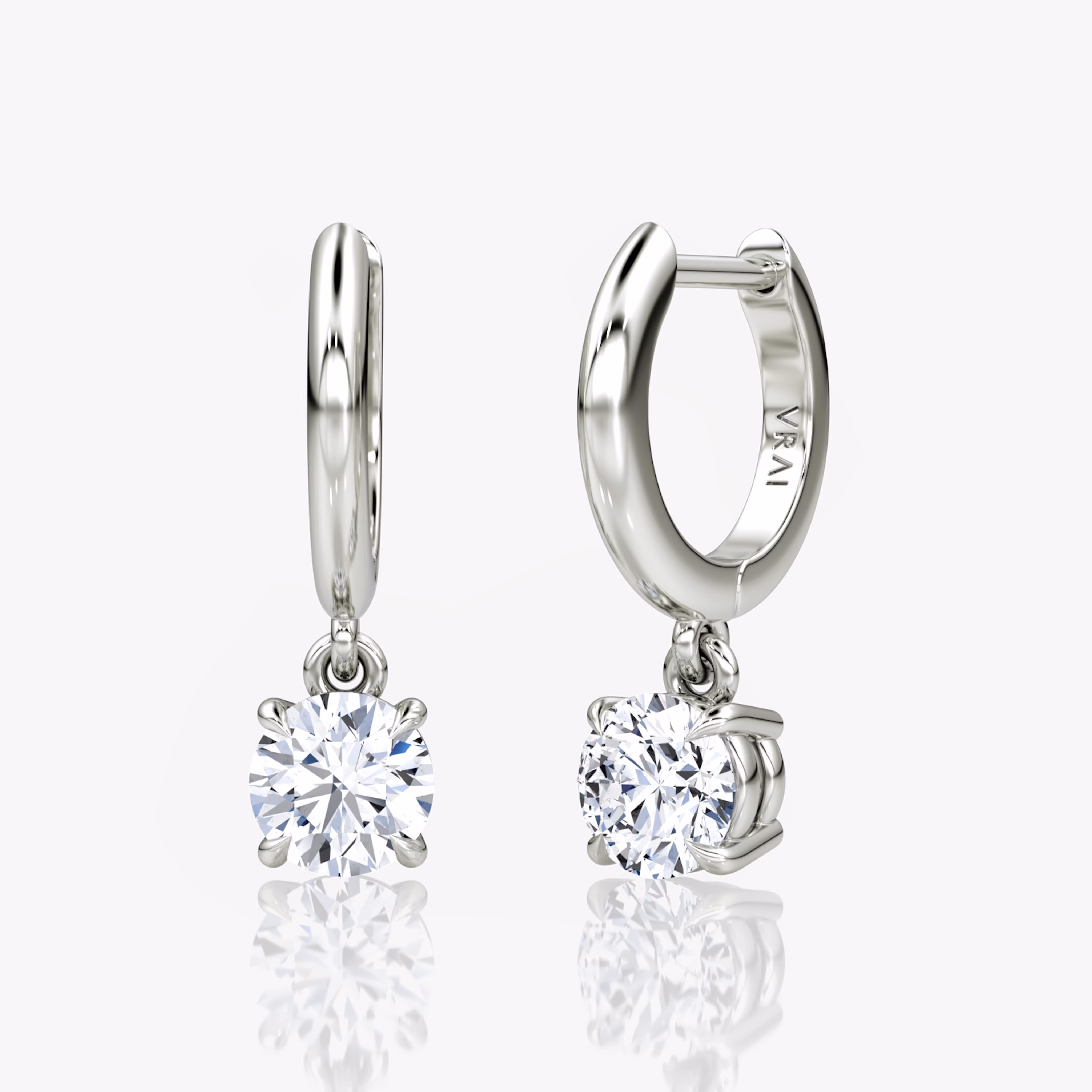 Solitaire Drop Huggie Hoop