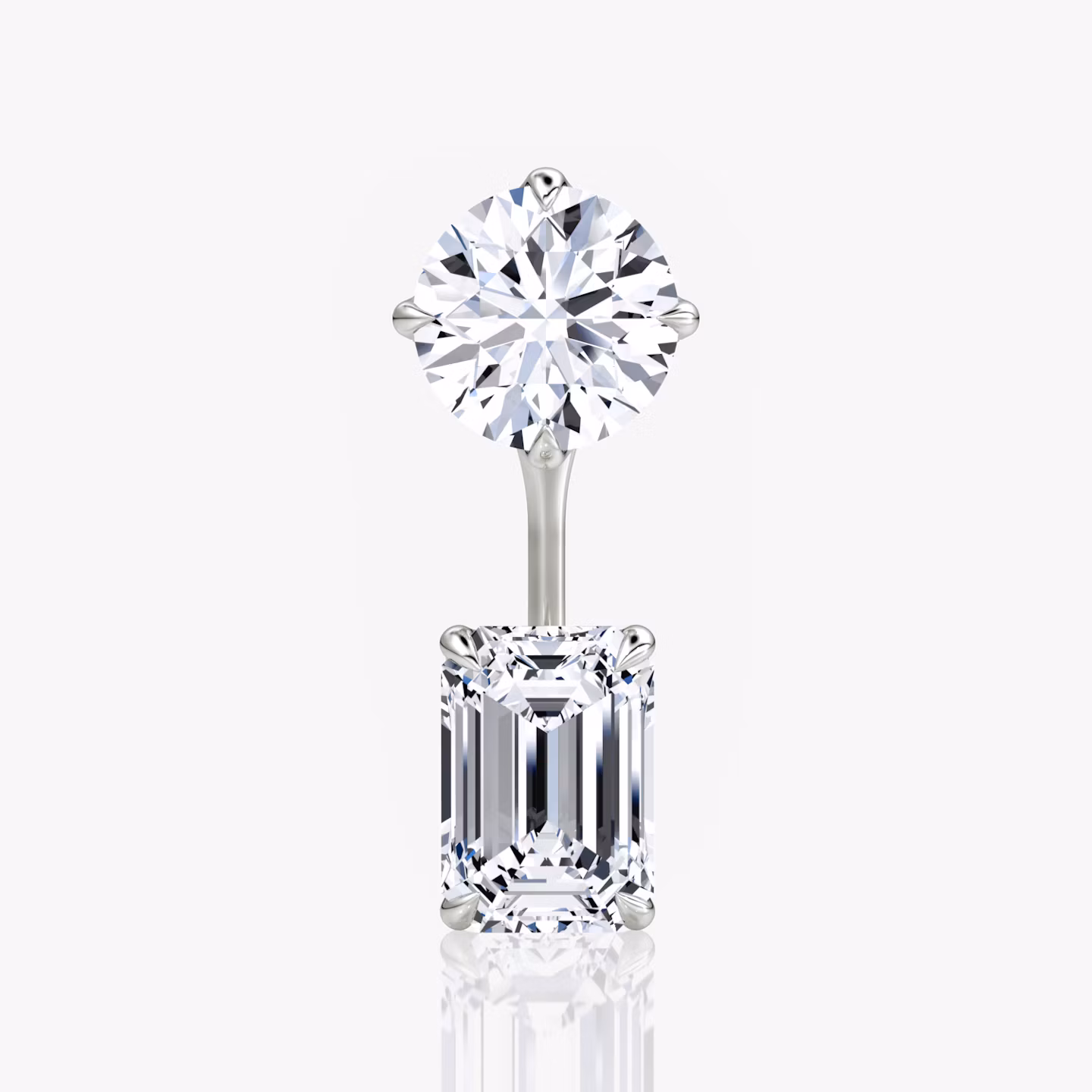 Solitaire Stud & Ear Jacket  | White Gold