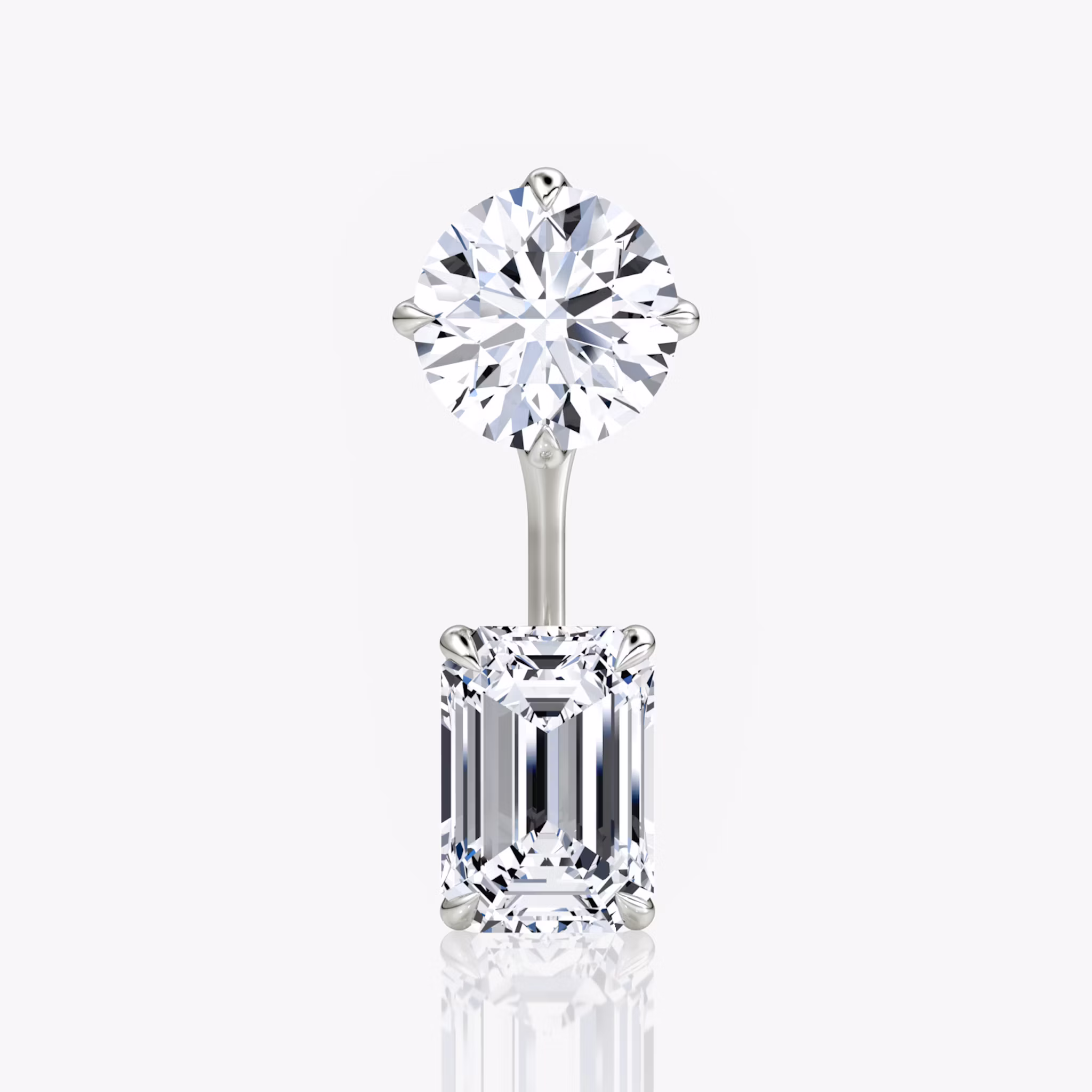 Solitaire Stud & Ear Jacket | White Gold