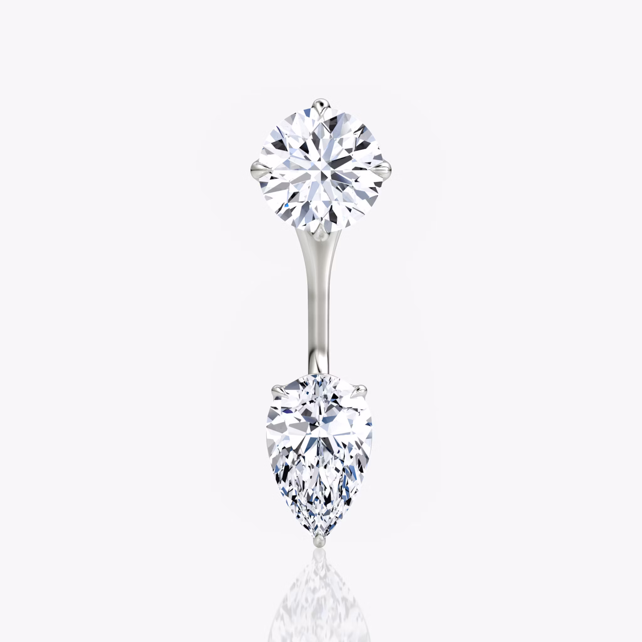 Solitaire Stud & Ear Jacket | White Gold