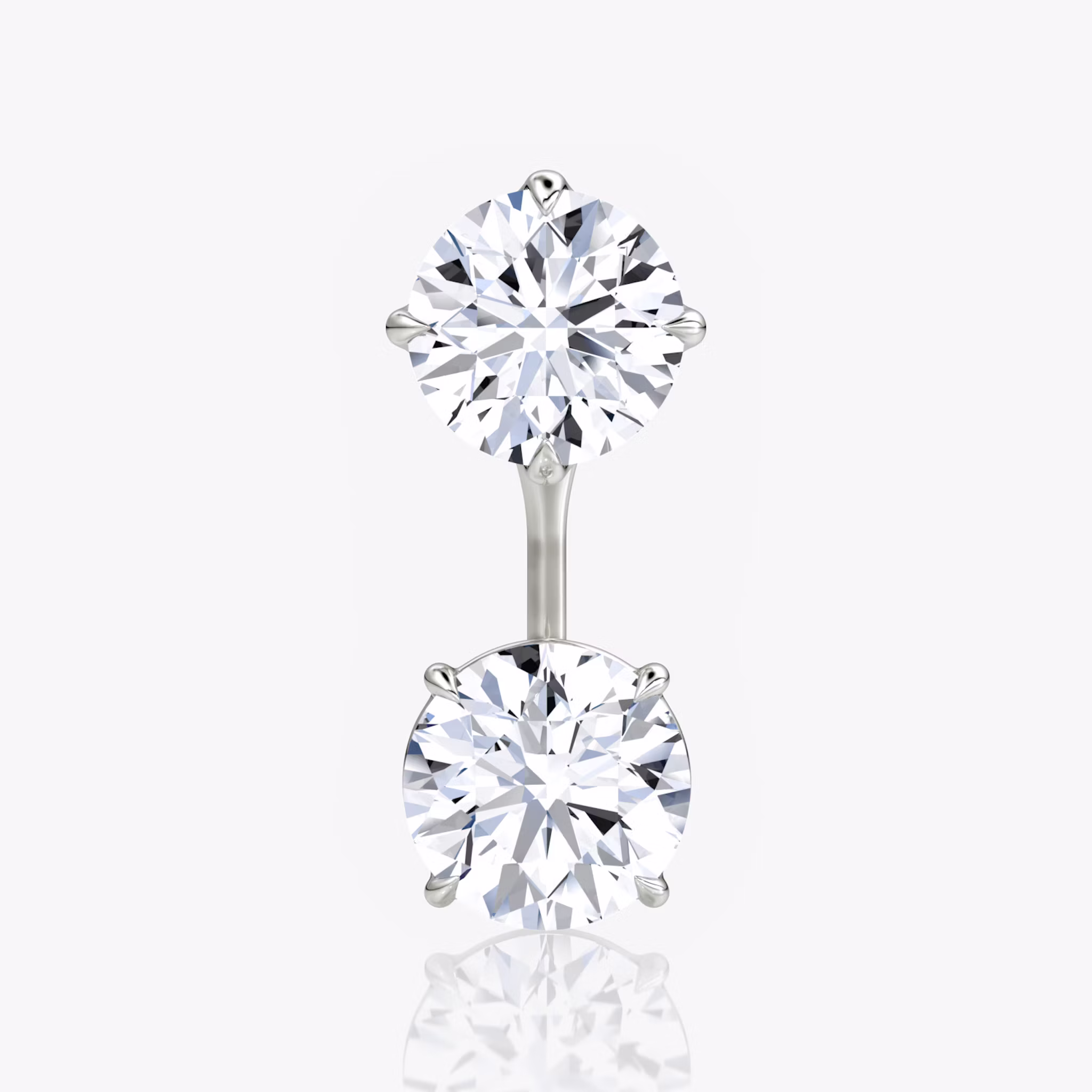 Solitaire Stud & Ear Jacket | White Gold