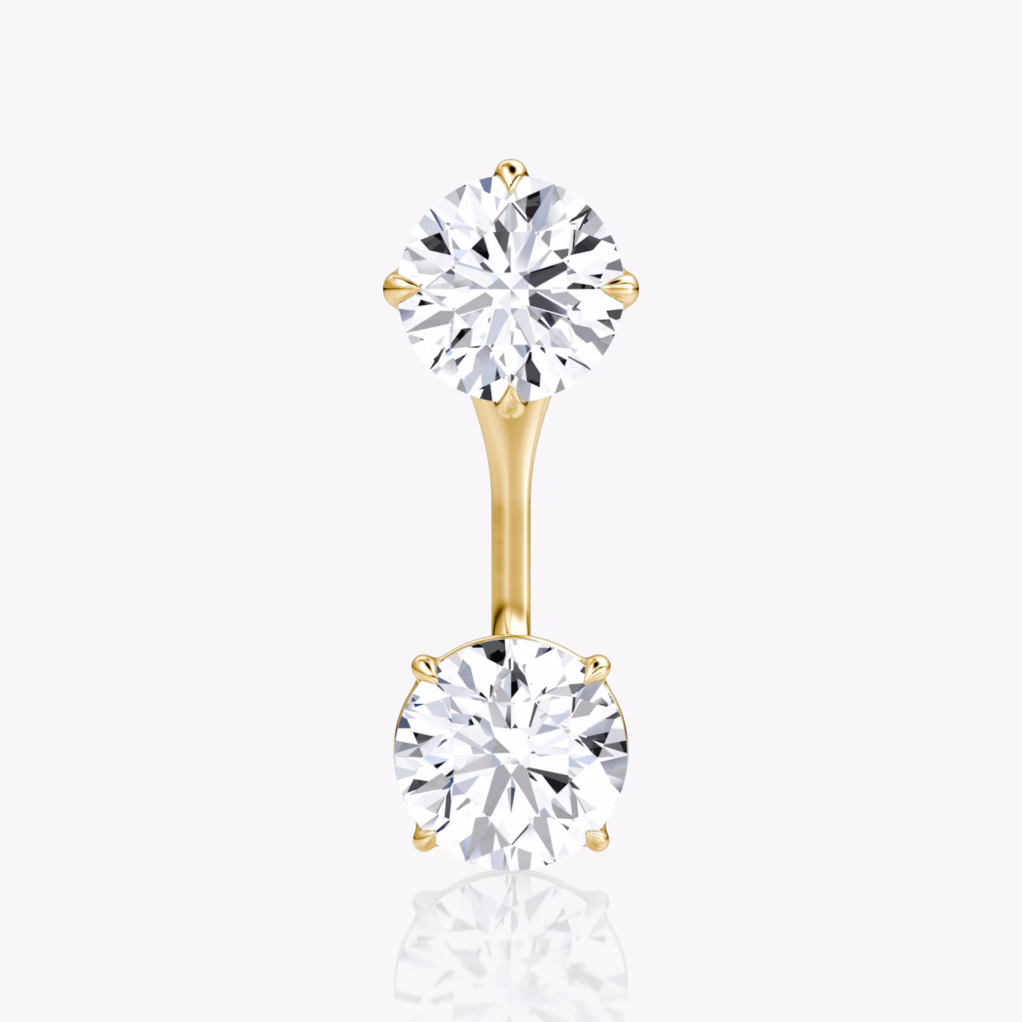 Solitaire Stud & Ear Jacket | 14k | Yellow Gold | bottomDiamondShape: Round Brilliant | topDiamondShape: Round Brilliant | caratWeight: 1ct