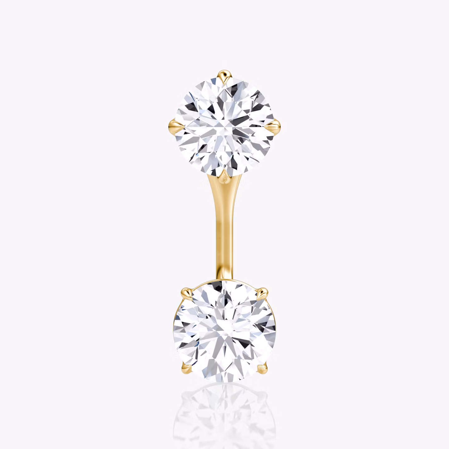 Solitaire Stud & Ear Jacket | 14k | Oro amarillo | bottomDiamondShape: Brillante | topDiamondShape: Brillante | caratWeight: 1ct