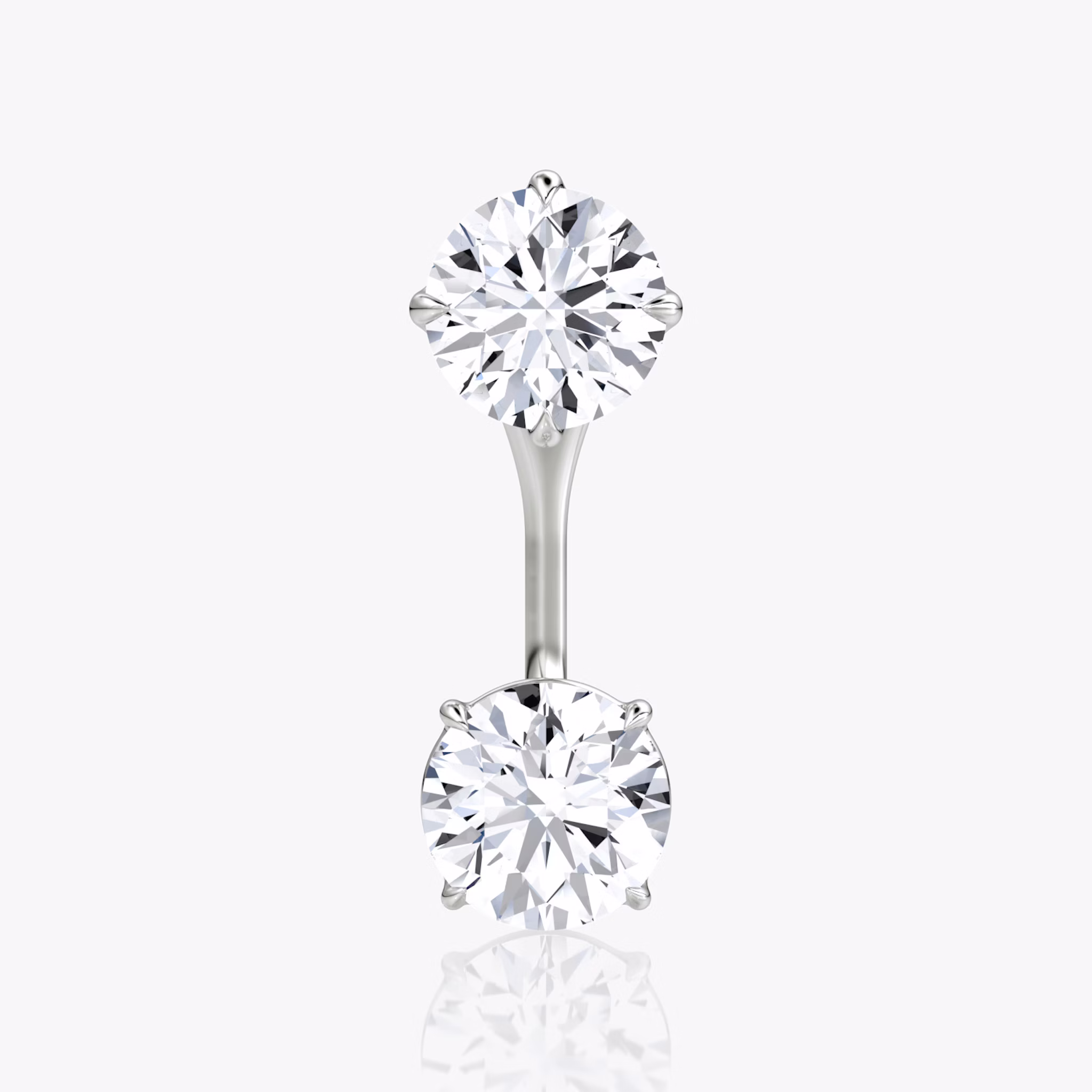 Solitaire Stud & Ear Jacket | 14k | White Gold | bottomDiamondShape: Round Brilliant | topDiamondShape: Round Brilliant | caratWeight: 1ct