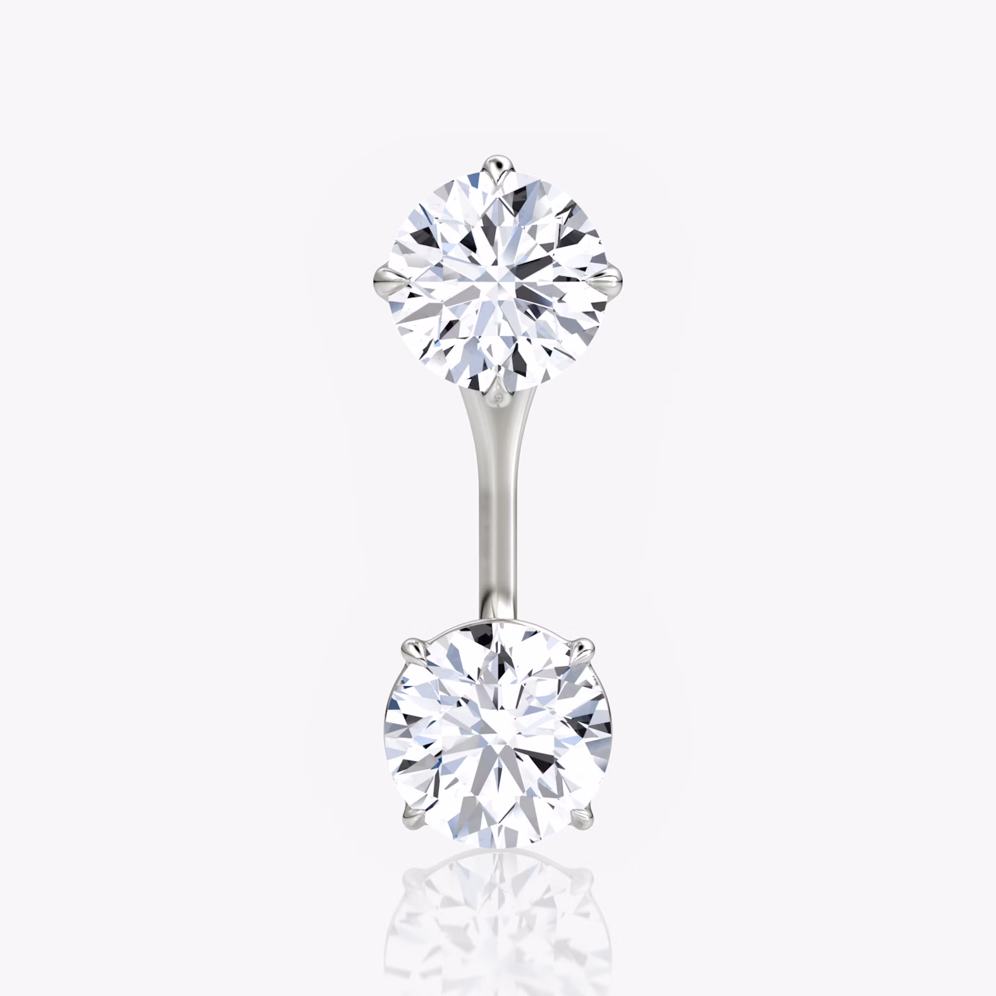 Solitär Ohrstecker & Ear Jacket | White Gold