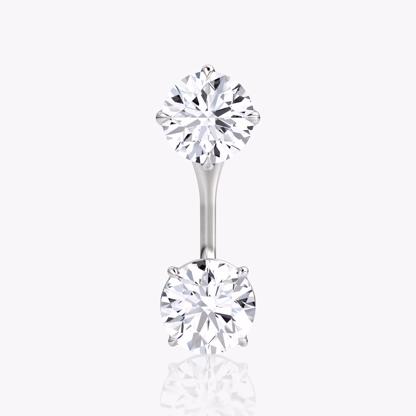 Solitaire Stud & Ear Jacket | 14k | White Gold | bottomDiamondShape: Round Brilliant | topDiamondShape: Round Brilliant | caratWeight: 1ct